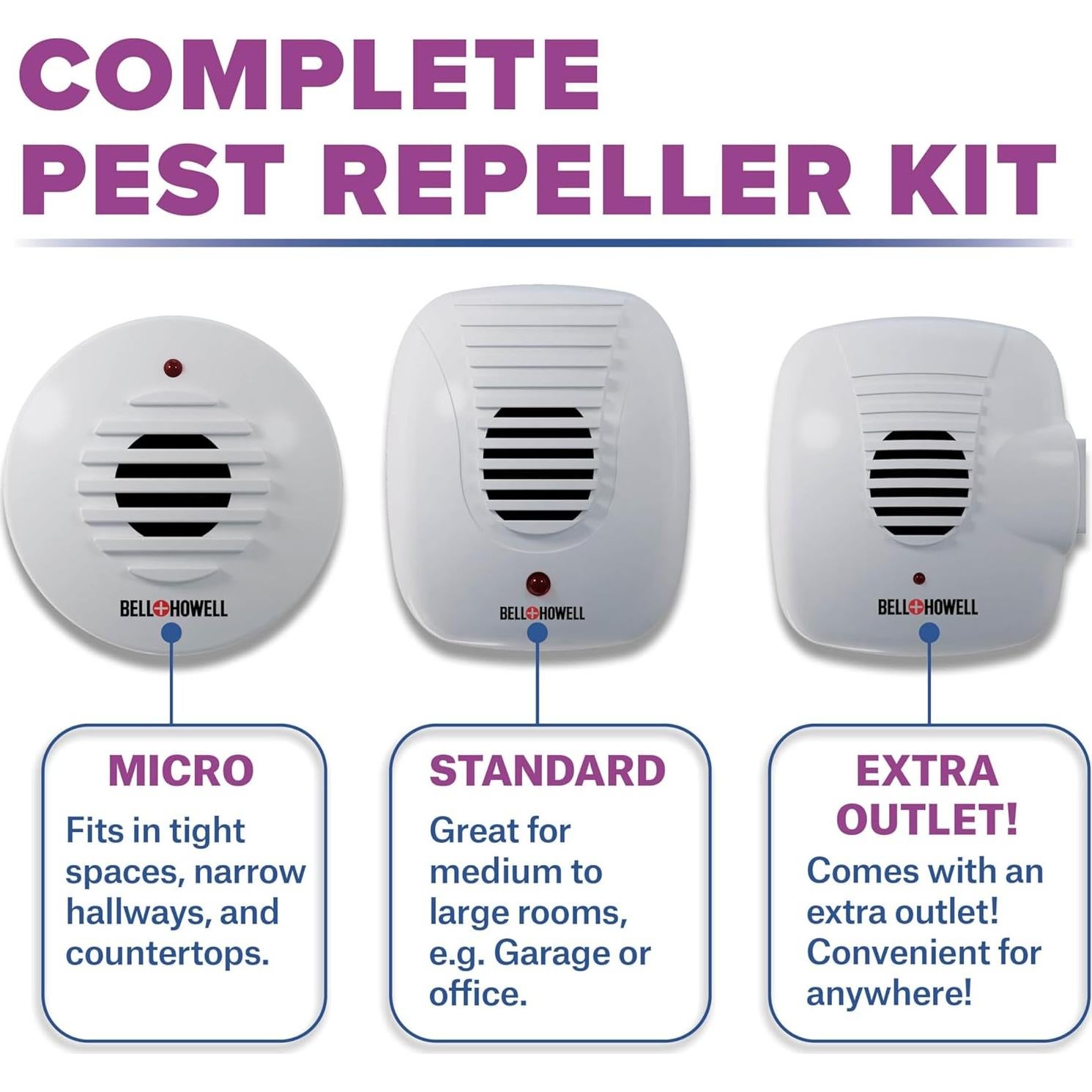 Repelente de Plagas Ultrasónico Bell + Howell Kit 6 Unidades