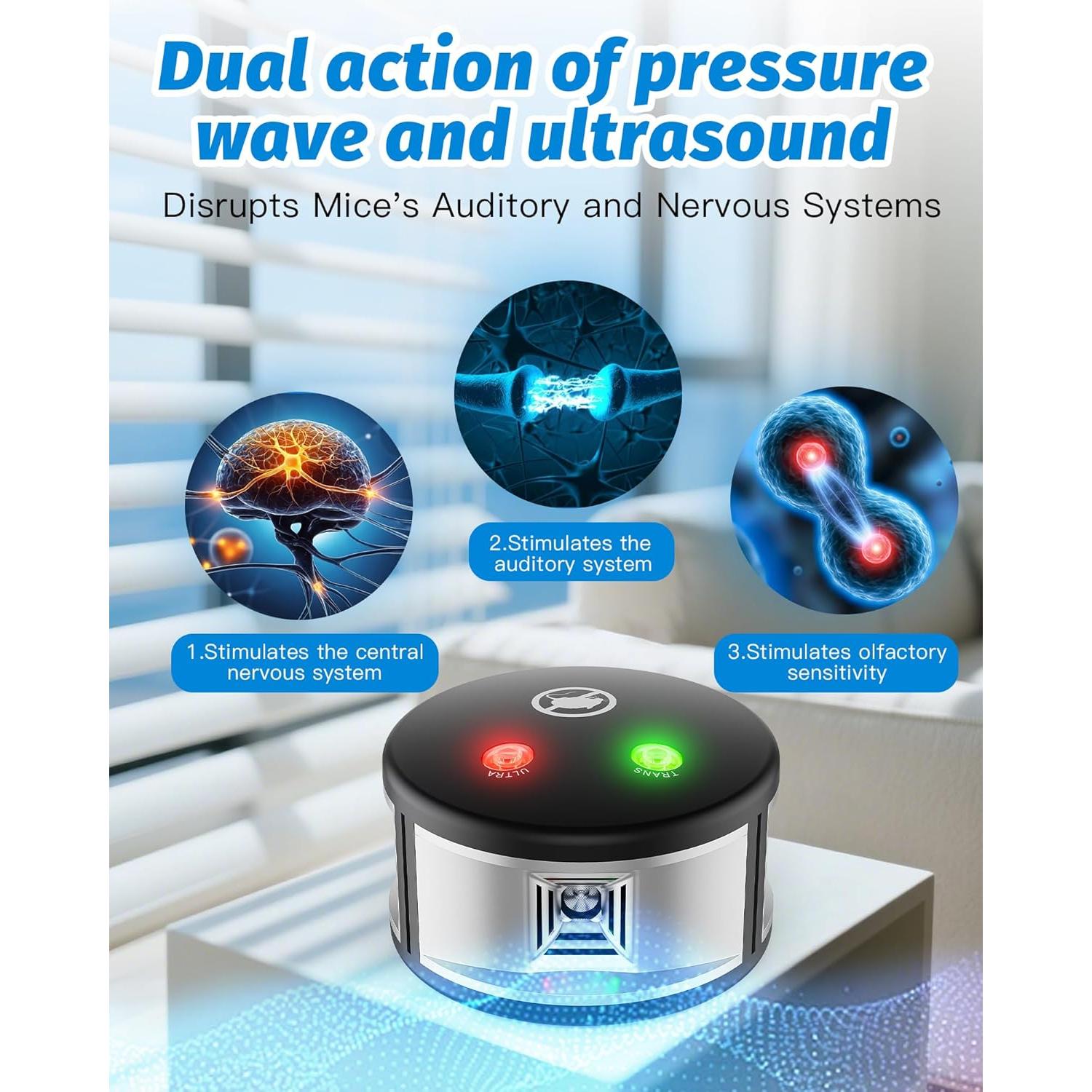 Repelente Ultrasonico de Roedores VISSON TEC 360° Interior