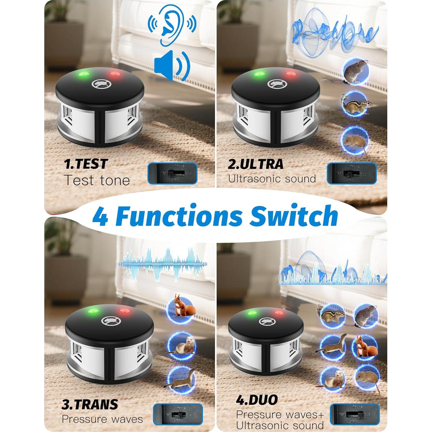 Repelente Ultrasonico de Roedores VISSON TEC 360° Interior