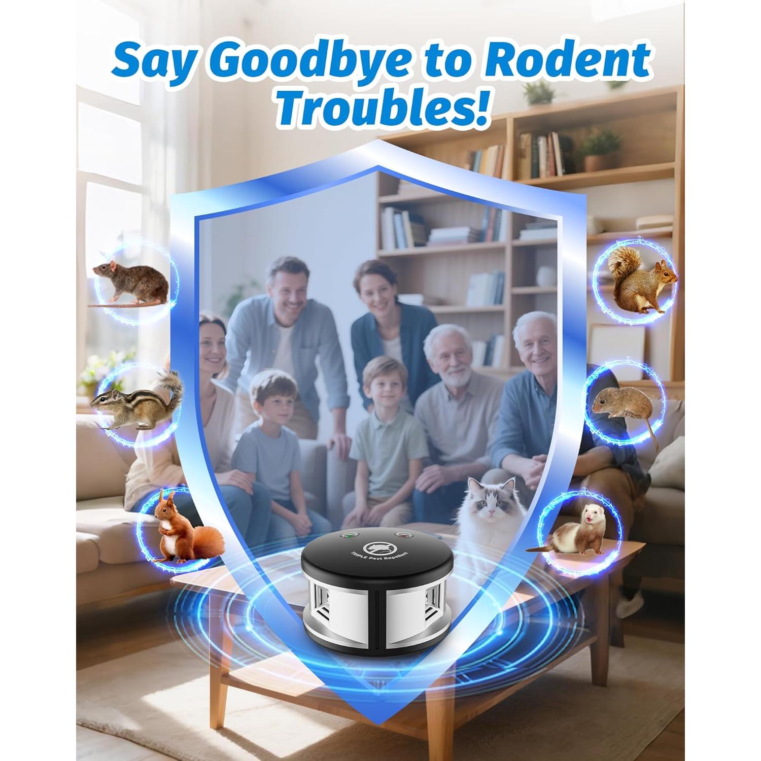 Repelente Ultrasonico de Roedores VISSON TEC 360° Interior