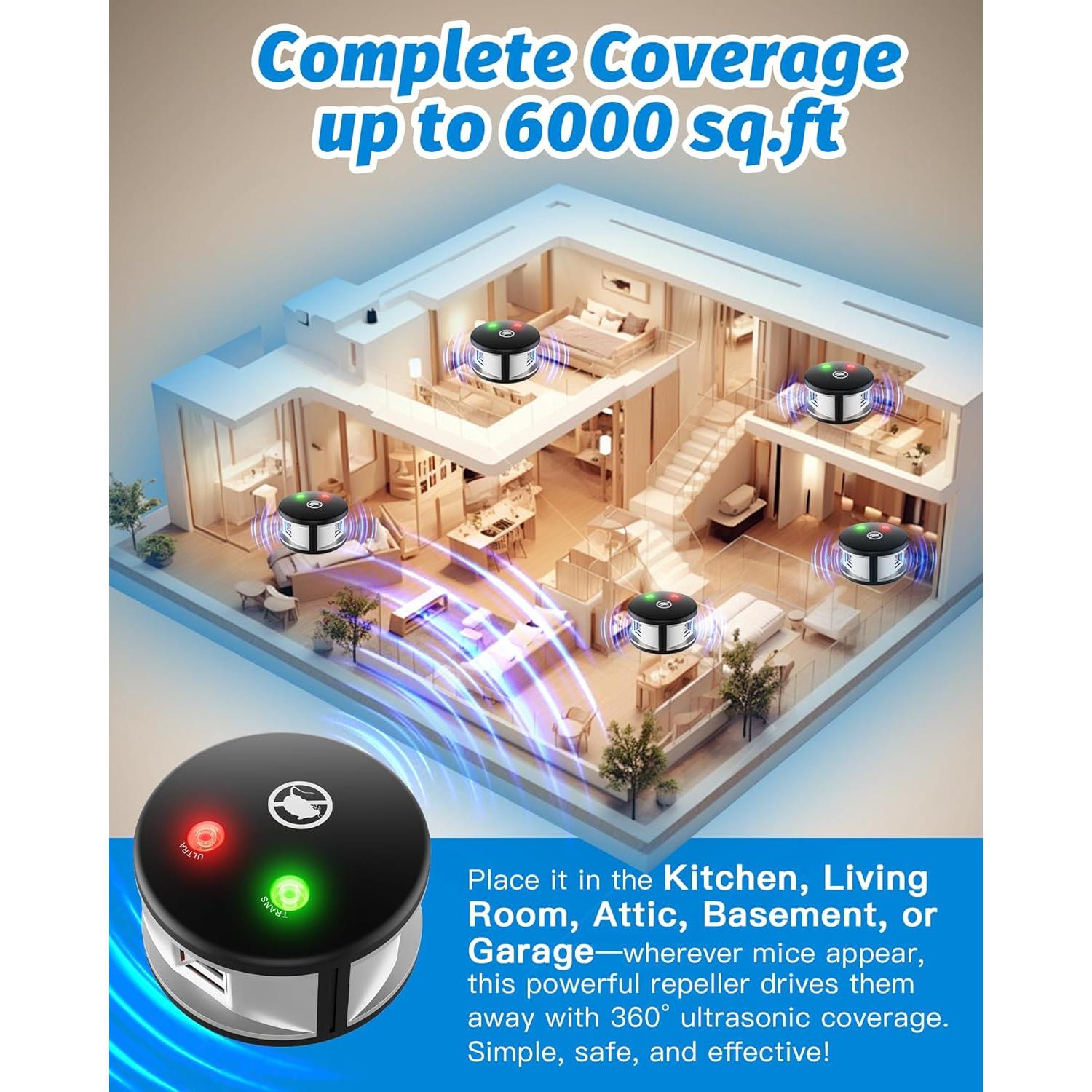 Repelente Ultrasonico de Roedores VISSON TEC 360° Interior