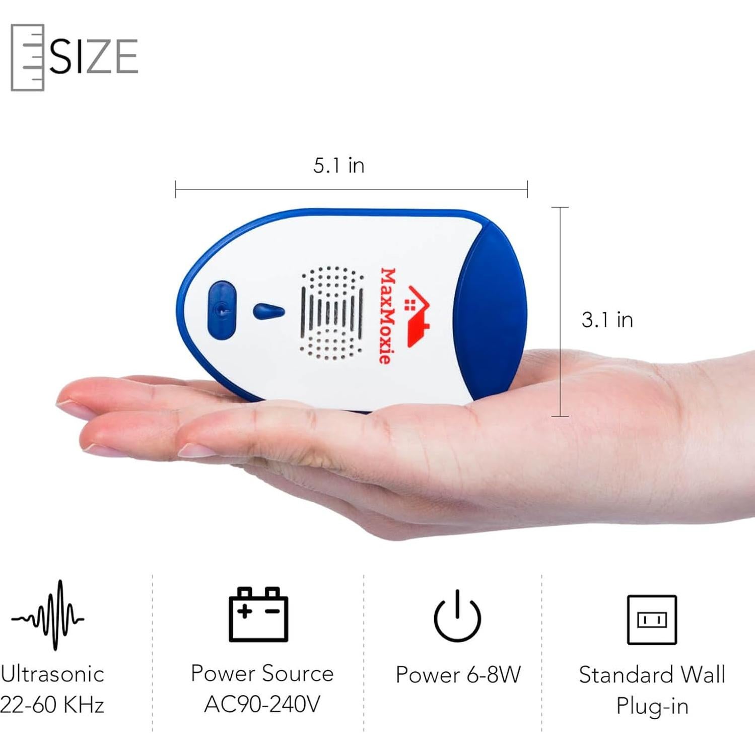 Repelente Ultrasónico de Plagas MaxMoxie - 2 Unidades