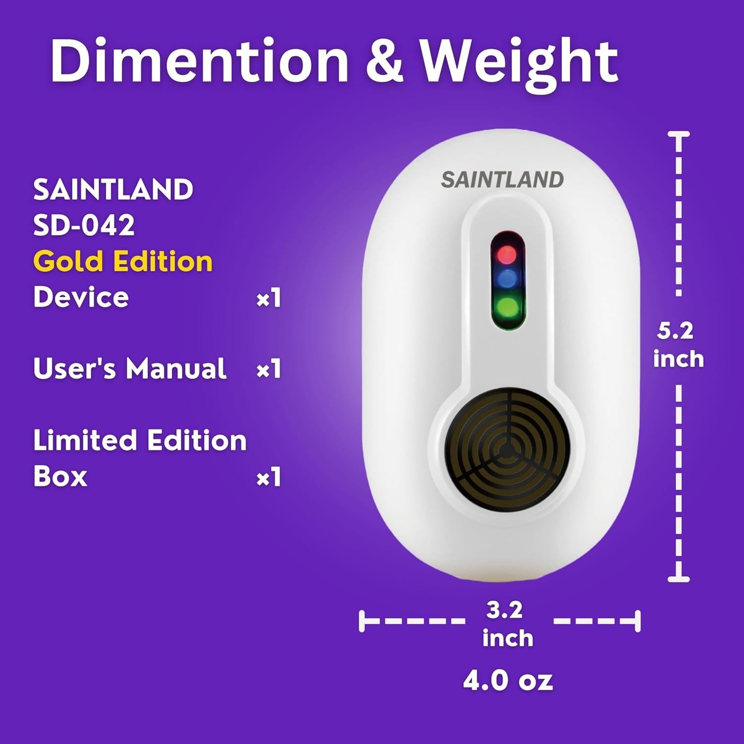 Repelente Ultrasonico SAINTLAND SD-042 para Ratones y Plagas