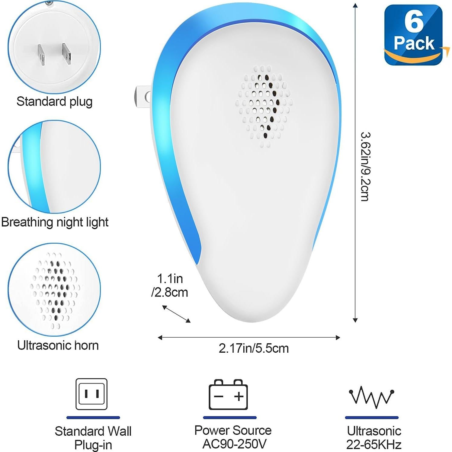 Trampas Ultrasónicas WAYSLA para Plagas - Paquete de 6
