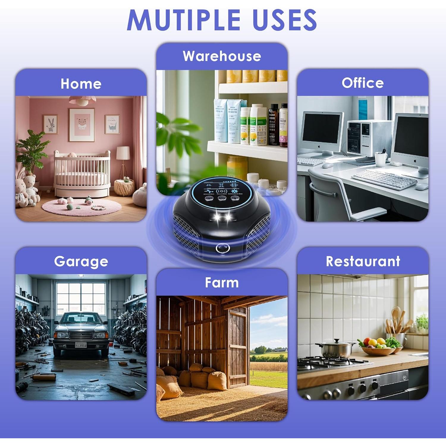 Repelente Ultrasónico de Ratones TOPAC UPR-219 - 360° LED