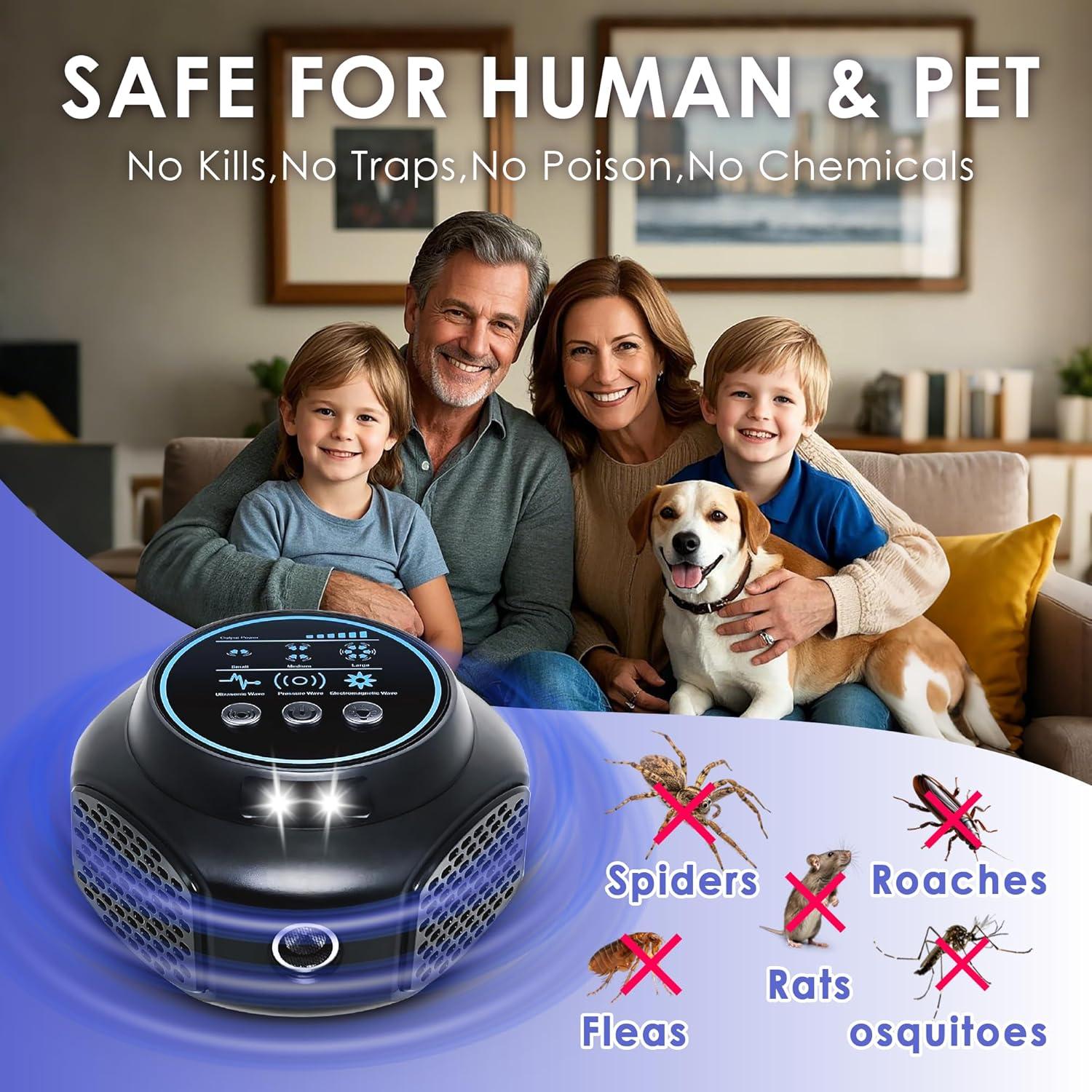 Repelente Ultrasónico de Ratones TOPAC UPR-219 - 360° LED