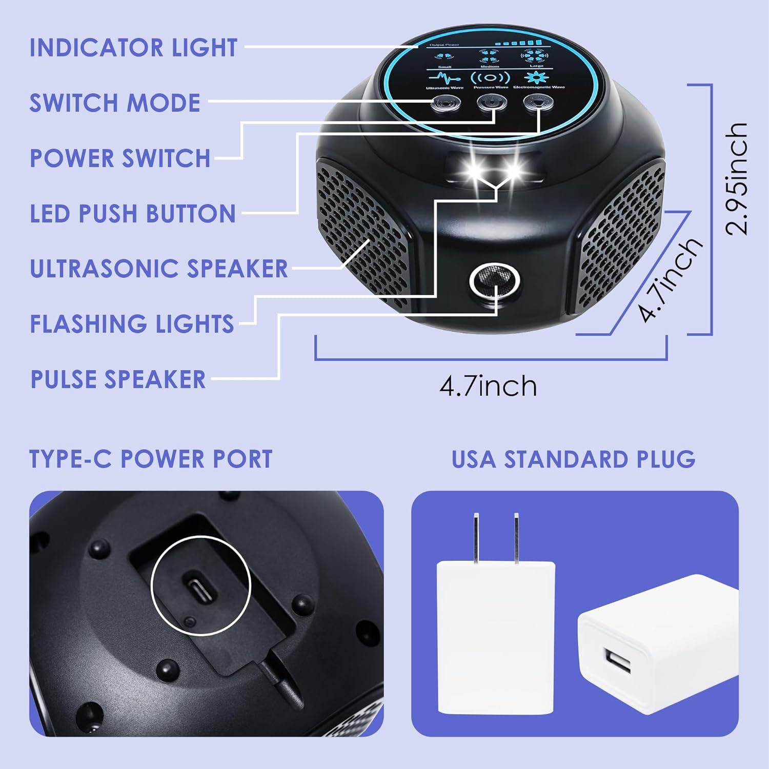 Repelente Ultrasónico de Ratones TOPAC UPR-219 - 360° LED