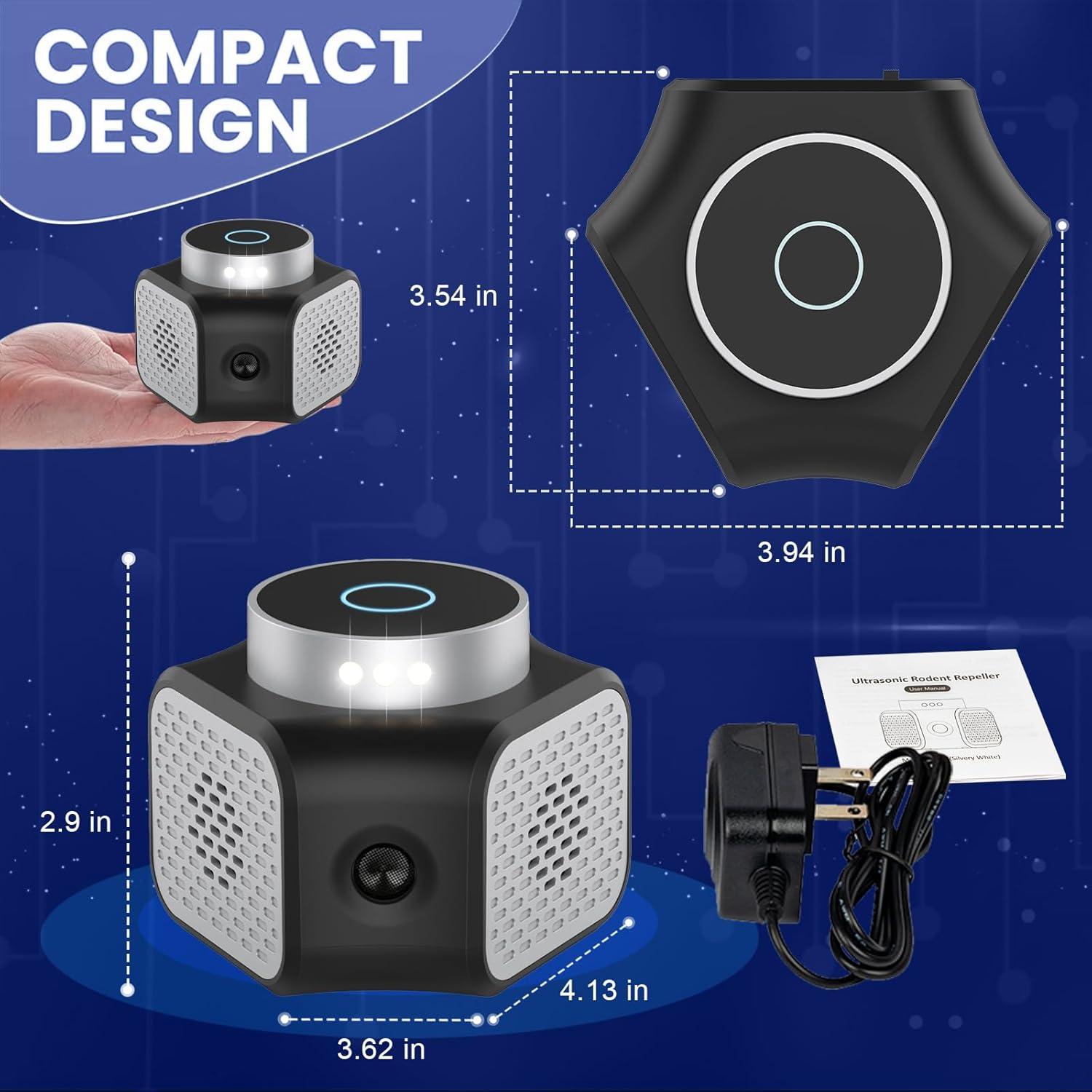 Repelente de Ratones Ultrasonido Outtkitywi 4 Modos 272g