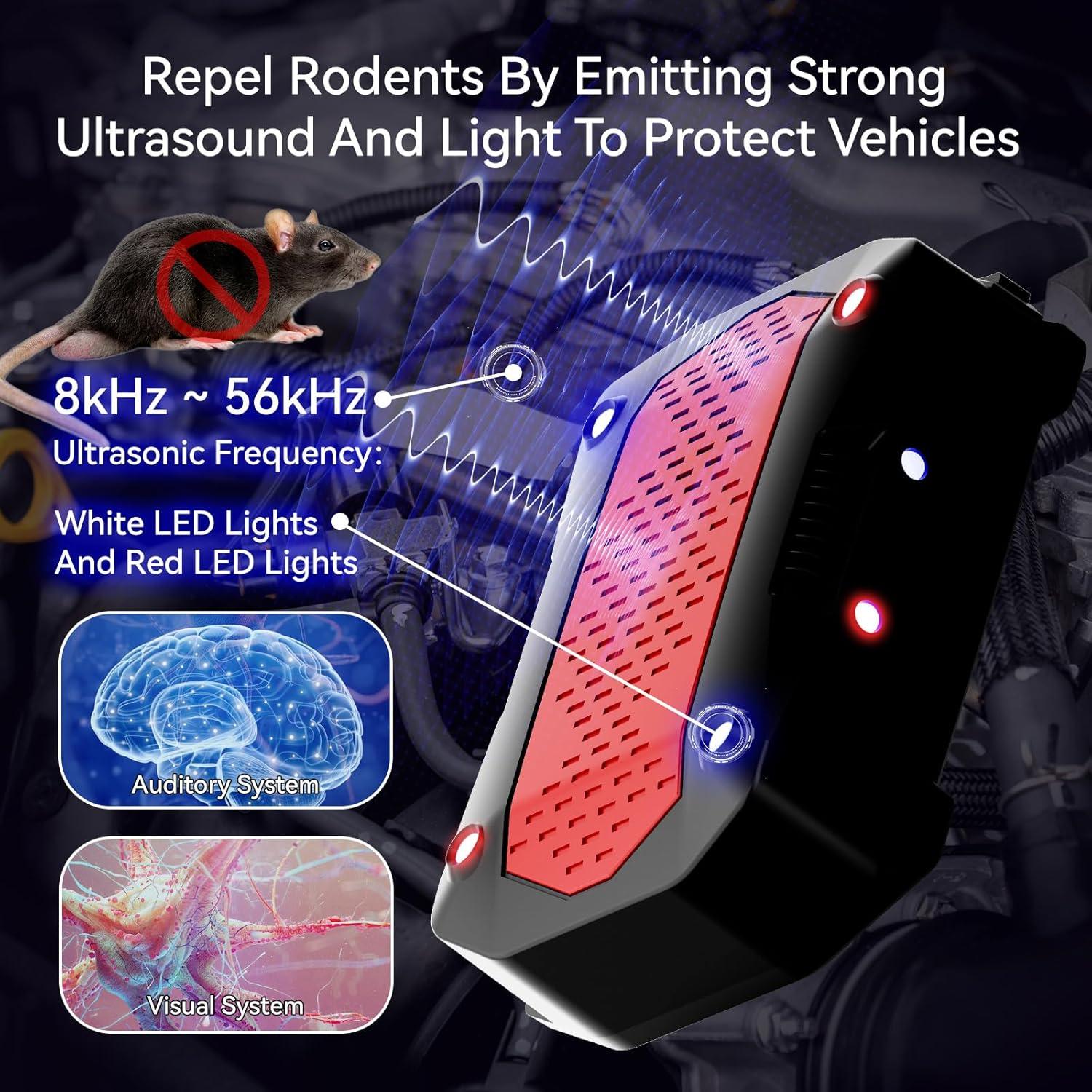 Repelente Ultrasónico de Roedores Buzzkick 3 en 1 - Negro/Rojo