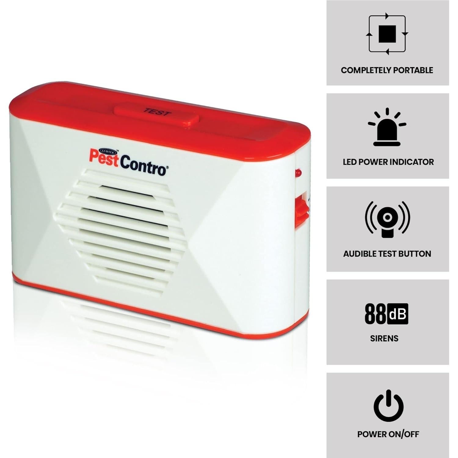 Repelente Ultrasonico de Roedores PestContro PR23, Portátil, Inalámbrico