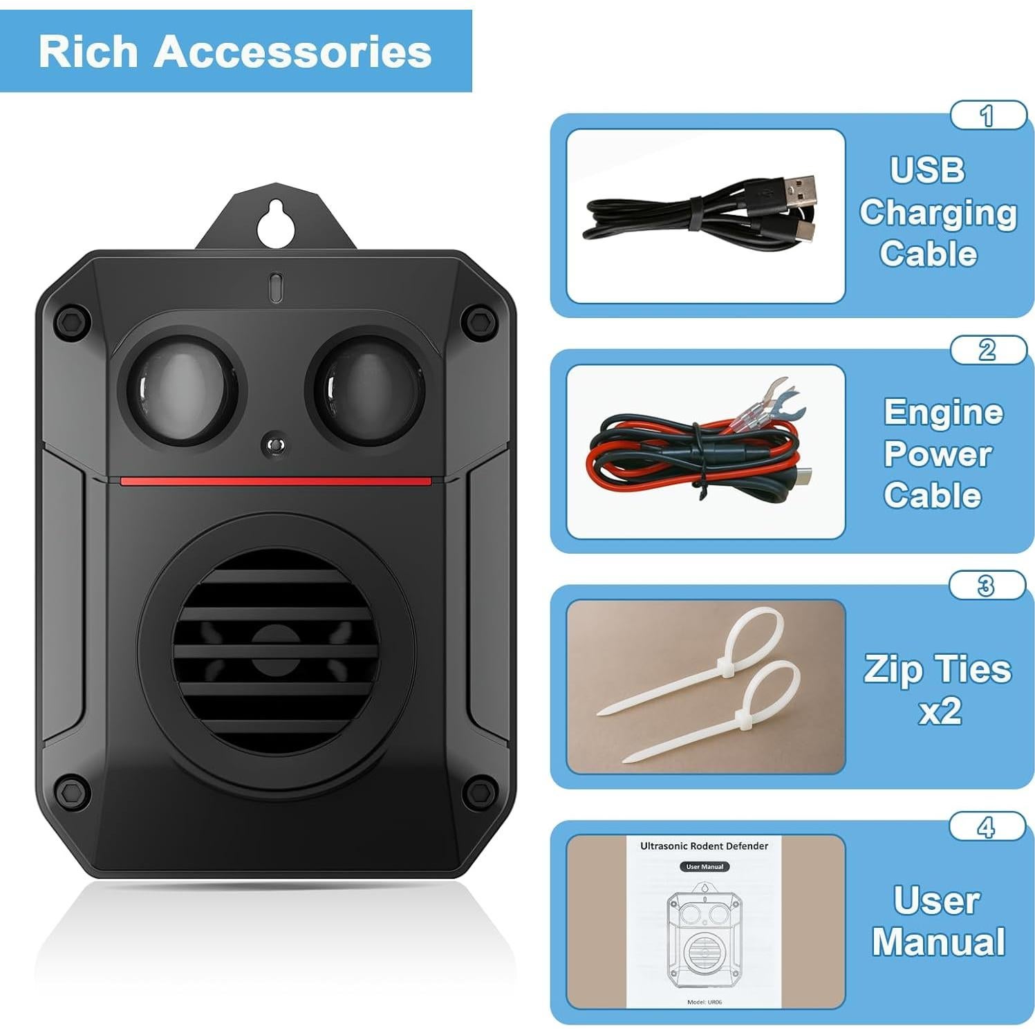 Repelente Ultrasonido para Roedores Visson UR06, 200 m²
