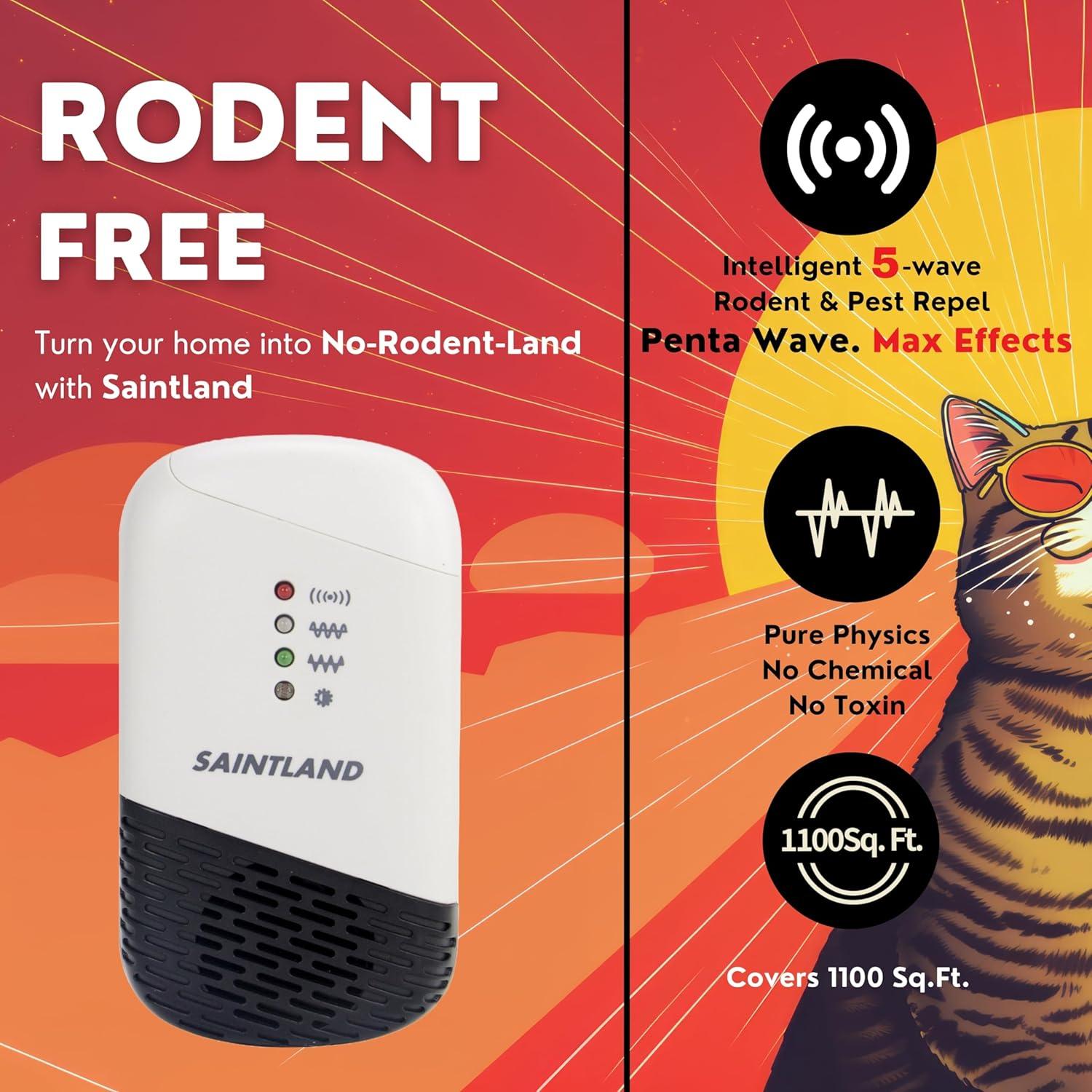 Repelente Ultrasonico de Ratones SAINTLAND SD-066 5 Ondas