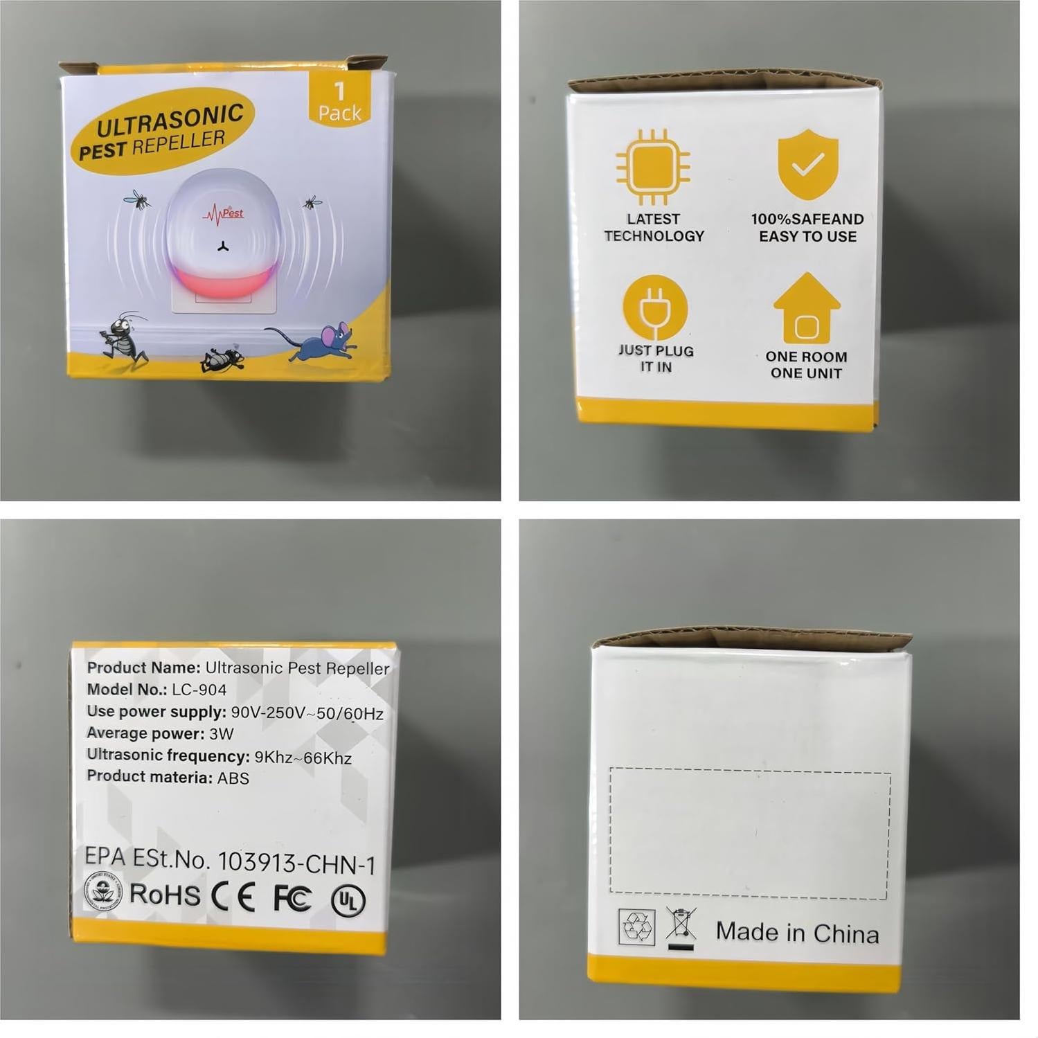 6 Paquetes Repelente Ultrasónico ZLieatmp para Plagas Interiores