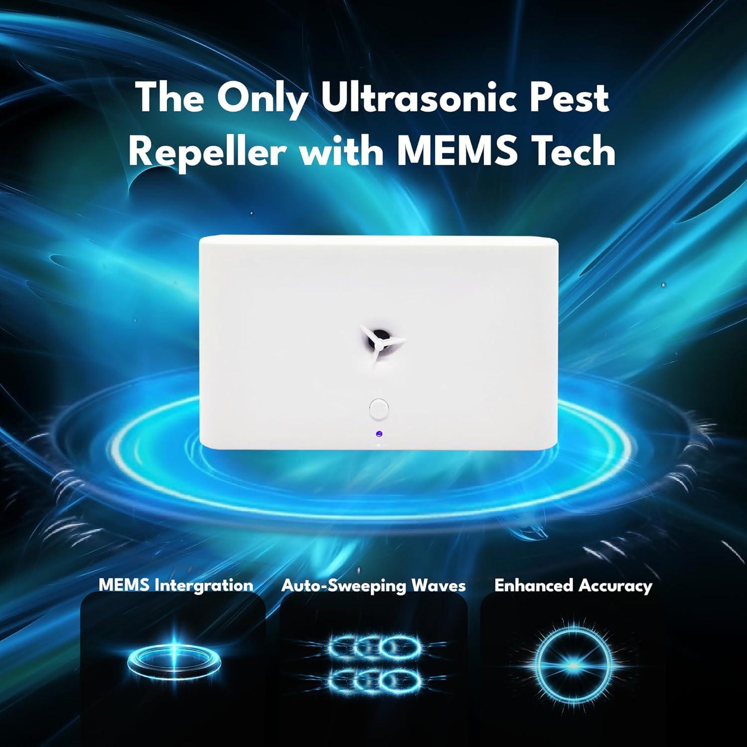 Repelente Ultrasónico de Plagas MEMS Tech Interior Recargable