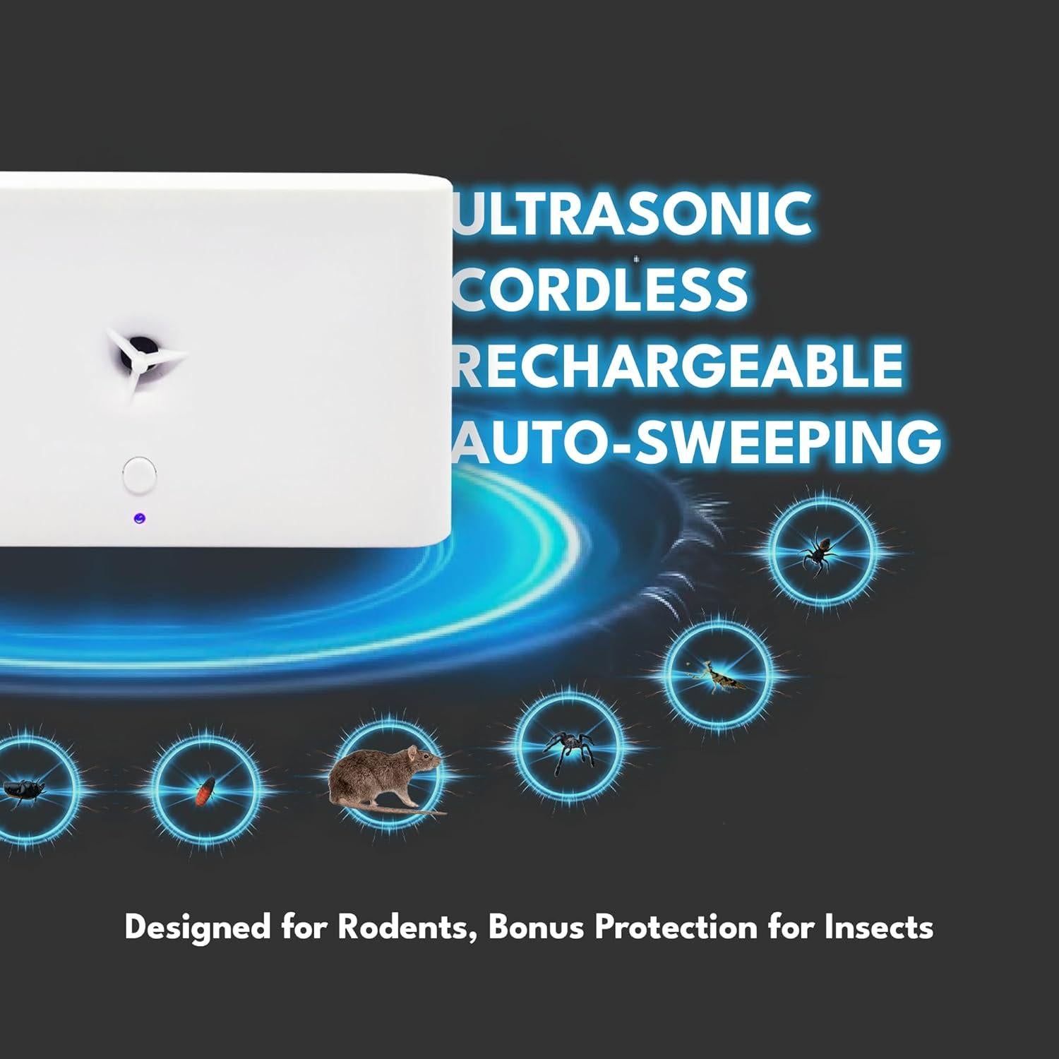 Repelente Ultrasónico de Plagas MEMS Tech Interior Recargable