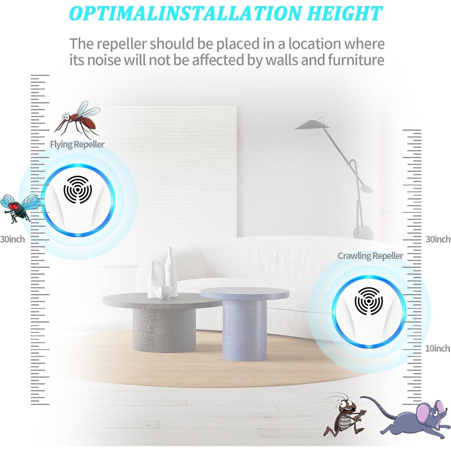 Repelente Ultrasónico de Plagas Genérico 6 Unidades Blanco