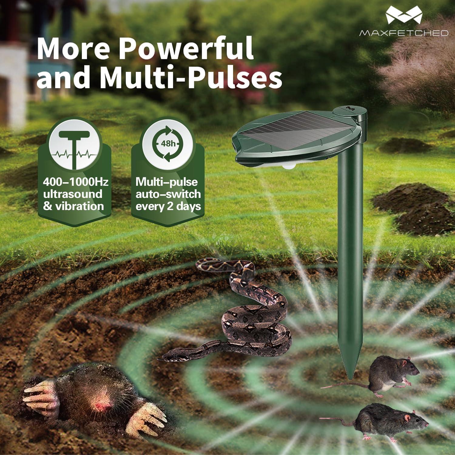 Repelente Ultrasonico Solar Maxfetched para Serpientes y Topos 2PK