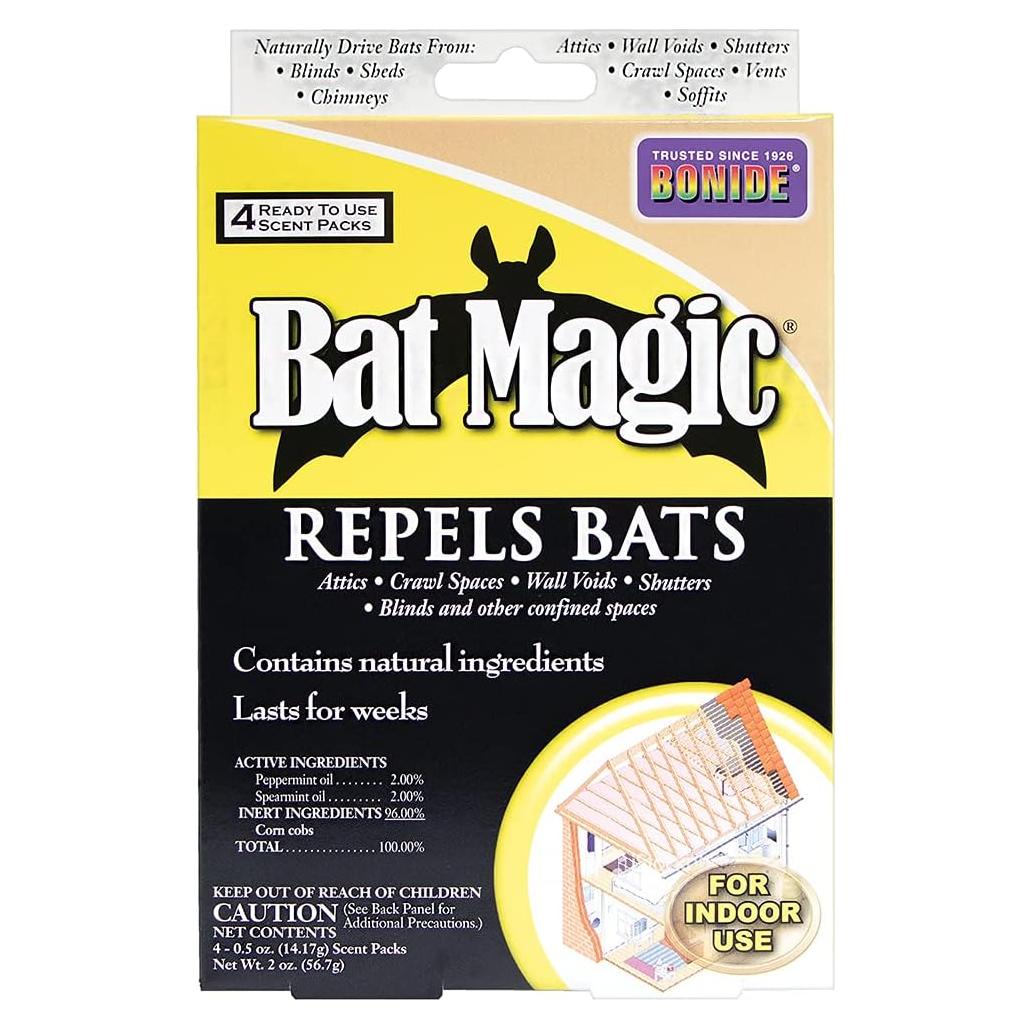 Repelente de Murciélagos Bat Magic - 4 Paquetes de Aceite de Menta