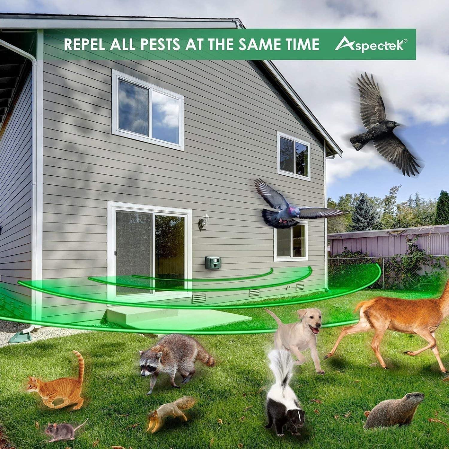 Repelente Ultrasonido ASPECTEK para Animales al Aire Libre