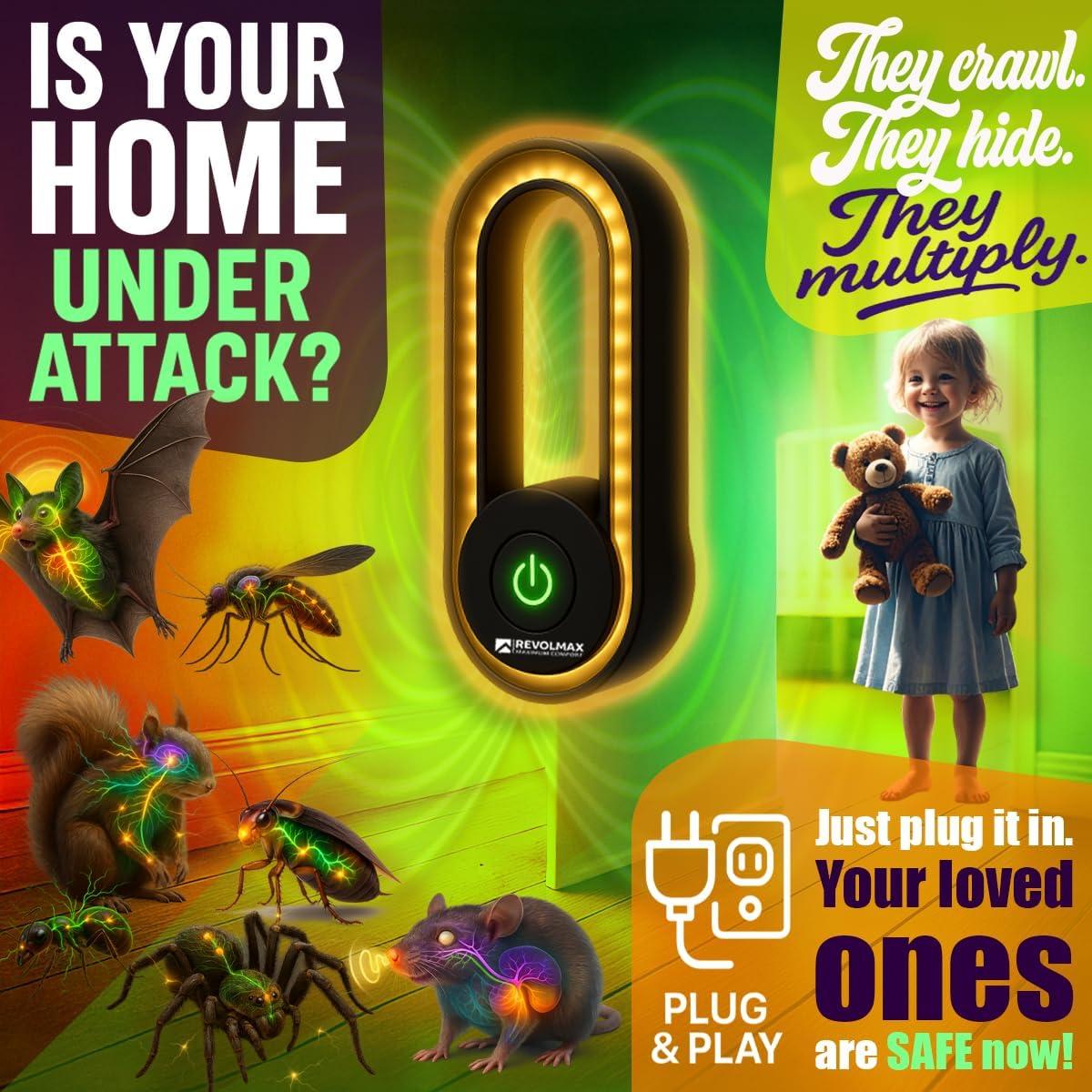 Repelente Ultrasónico de Plagas Revolmax AUR-A28 - 6 Unidades