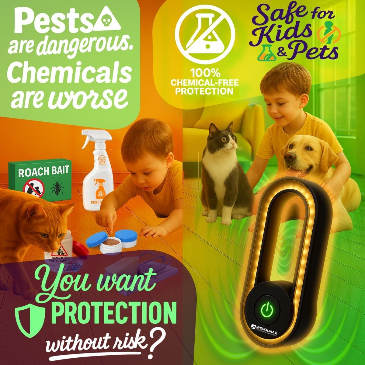 Repelente Ultrasónico de Plagas Revolmax AUR-A28 - 6 Unidades