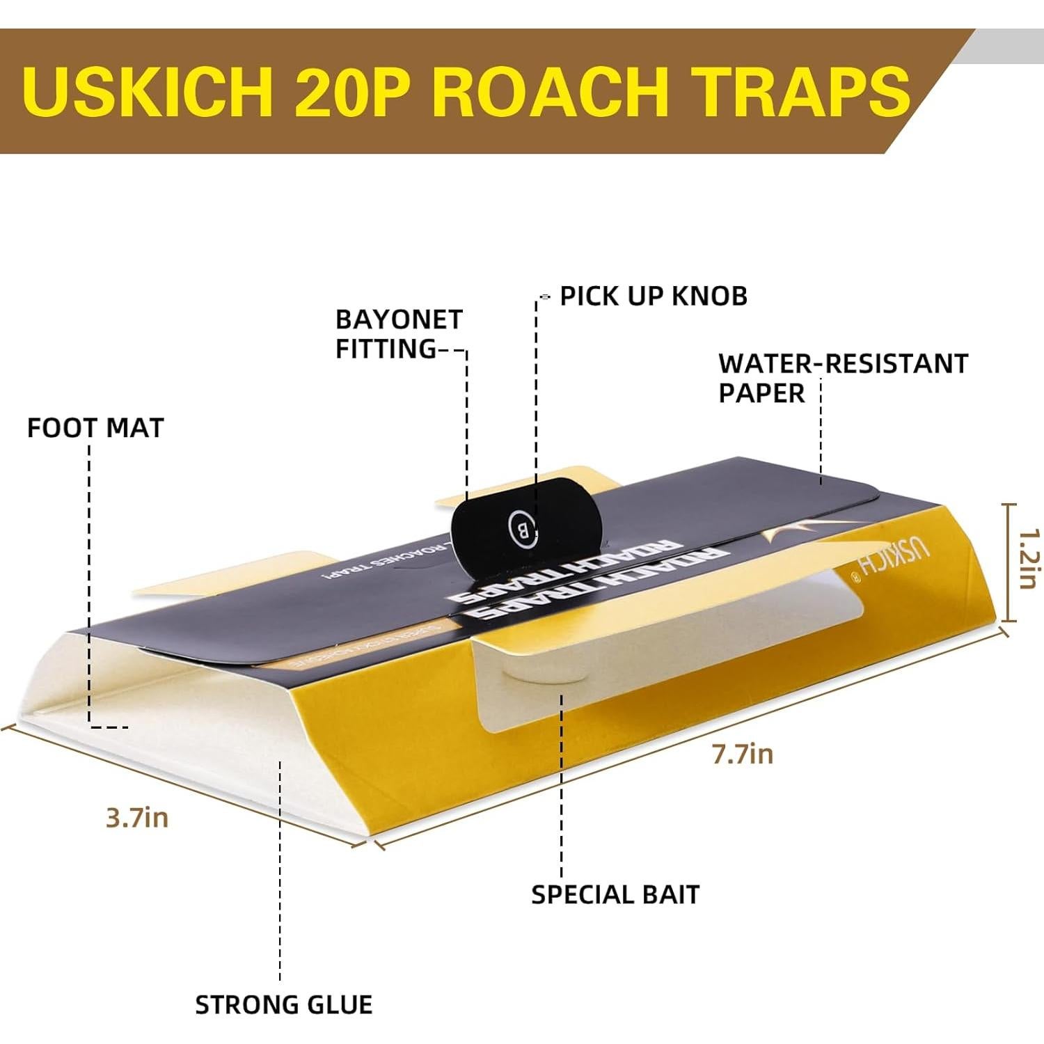 Trampas para Cucarachas USKICH - Paquete de 20 Unidades Ecológicas