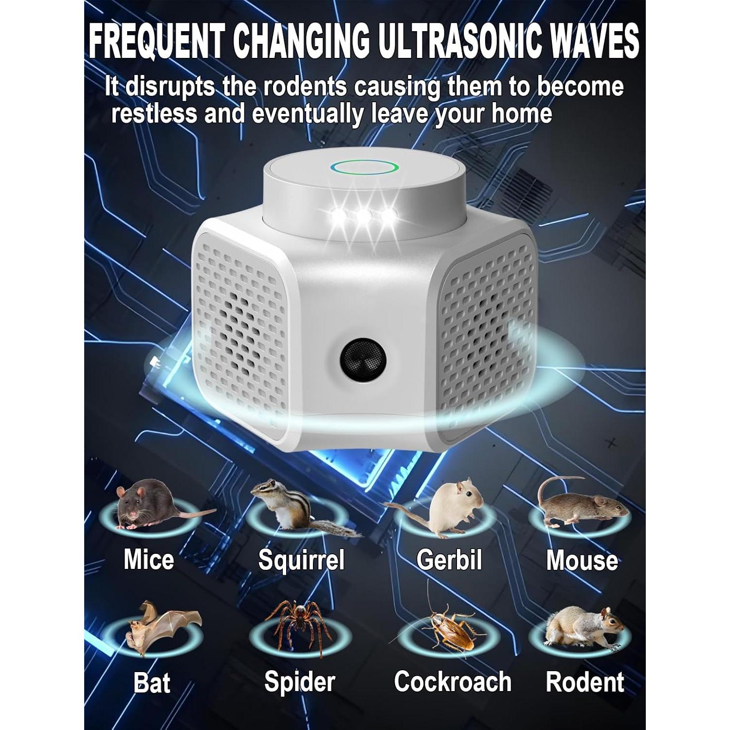 Repelente Ultrasónico de Plagas UnityPath 99m² 4 Modos