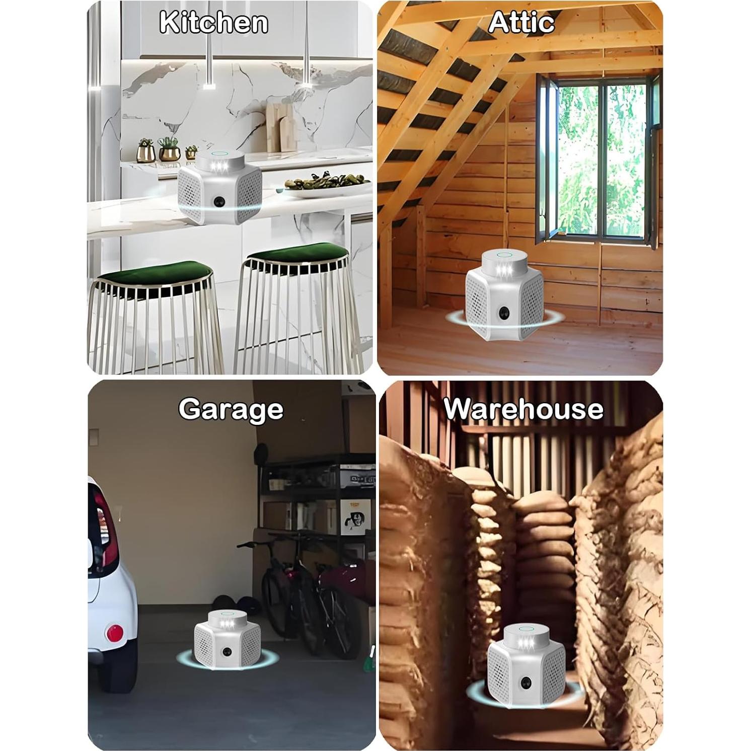 Repelente Ultrasónico de Plagas UnityPath 99m² 4 Modos