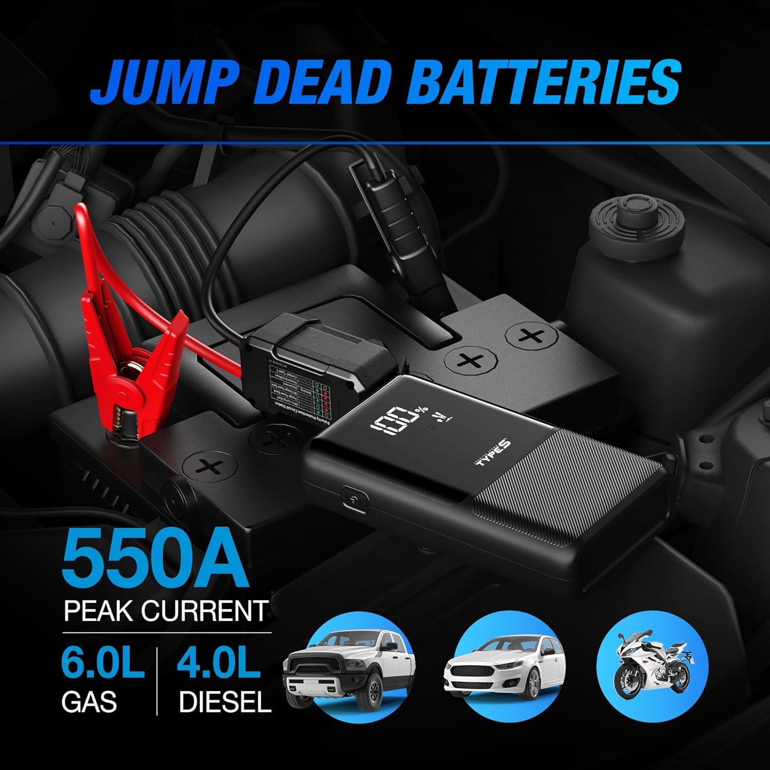 Arrancador de Batería Portátil TYPE S DC10 500A USB-C y USB-A