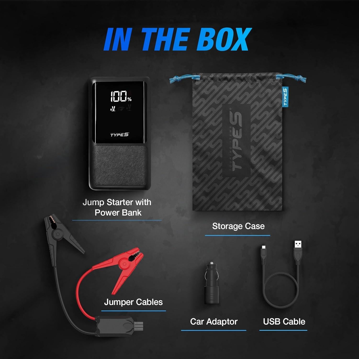 Arrancador de Batería Portátil TYPE S DC10 500A USB-C y USB-A