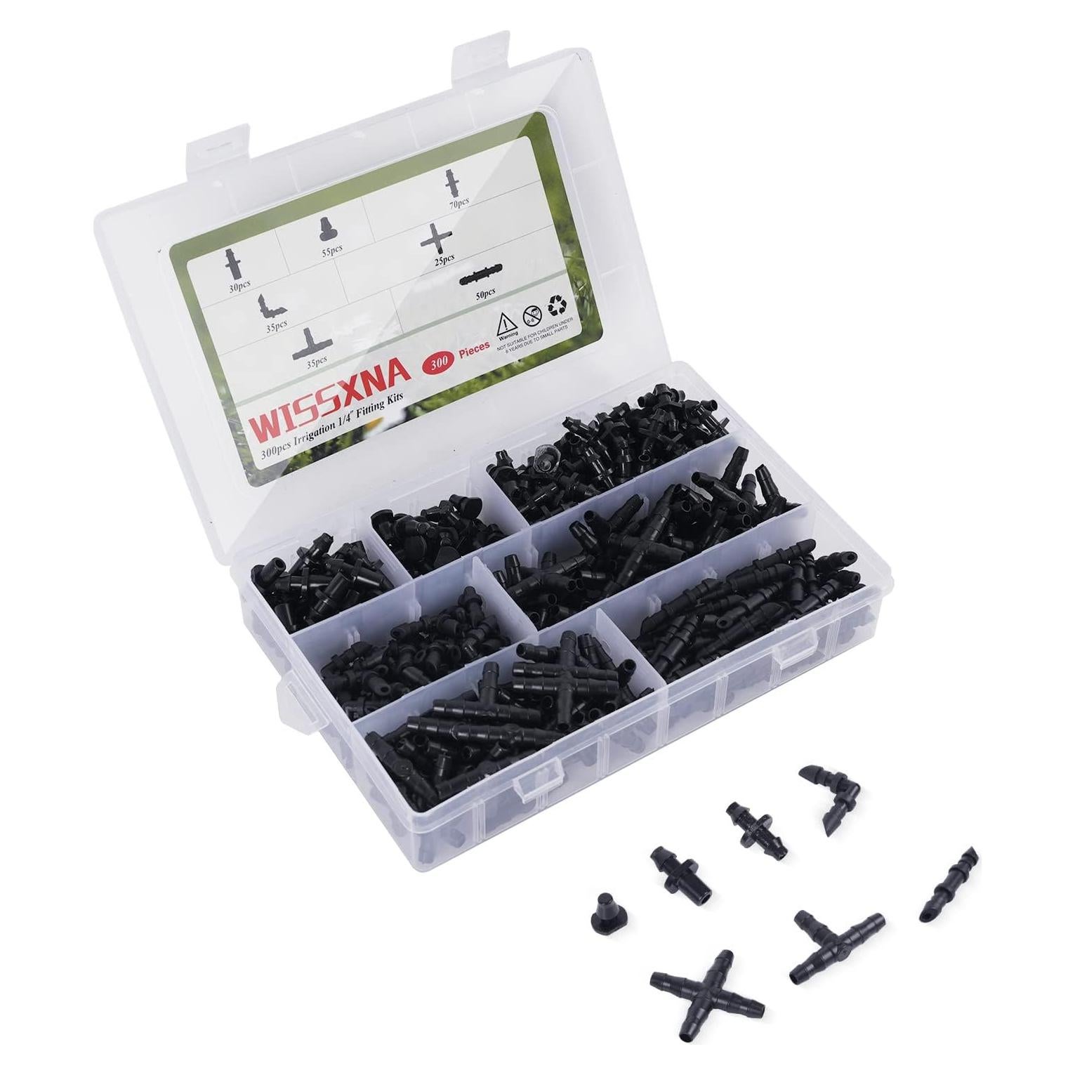 Kit de Conectores de Riego por Goteo 300PCS WISSXNA
