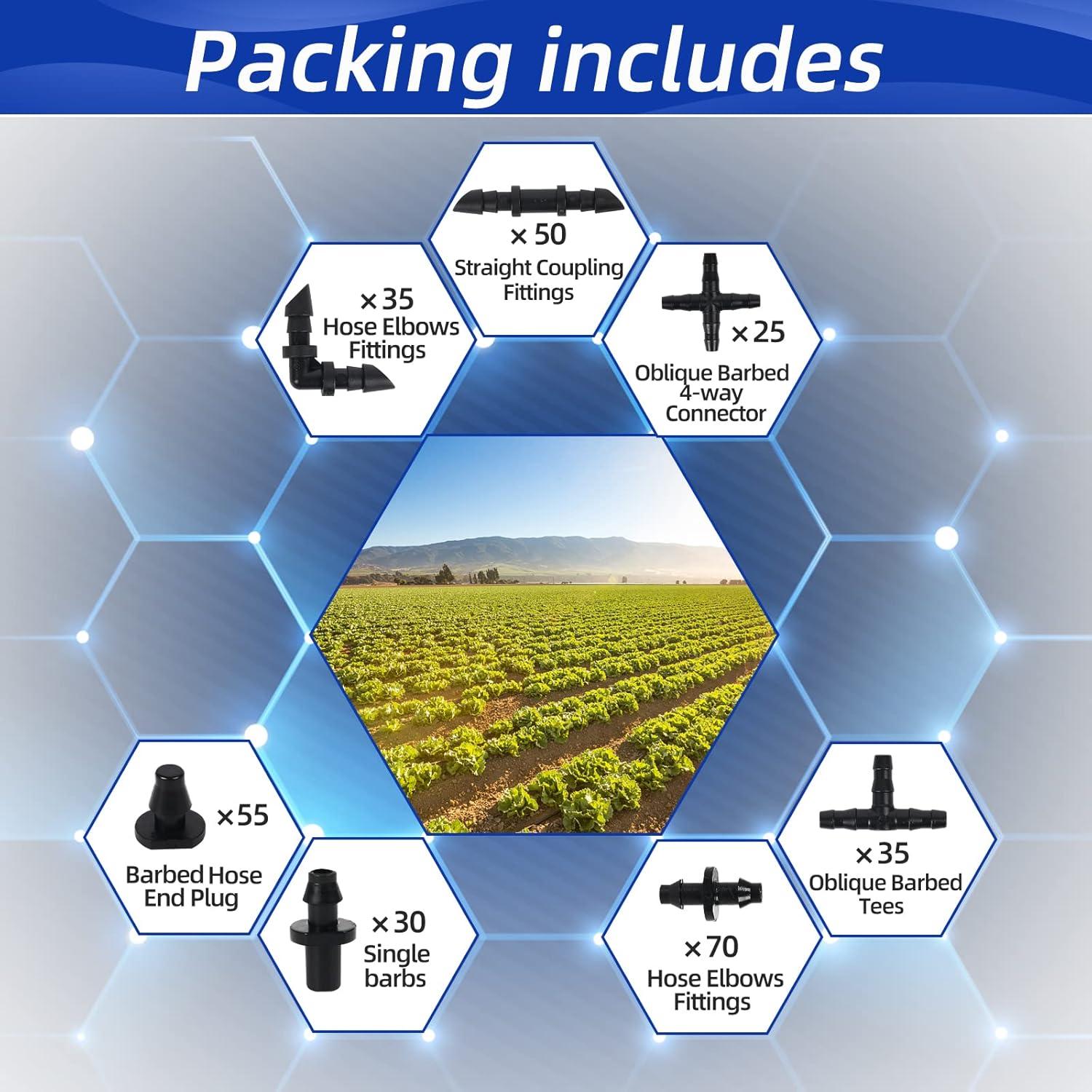 Kit de Conectores de Riego por Goteo 300PCS WISSXNA