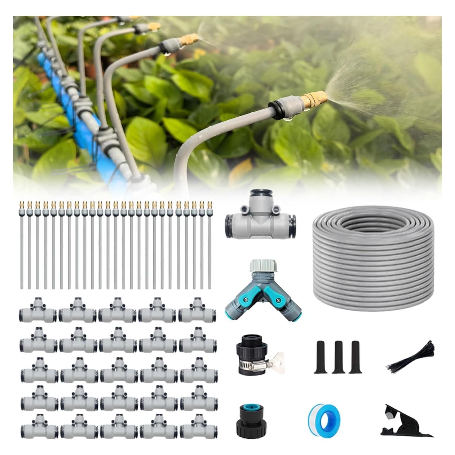 Kit de Riego por Goteo Automático NESNIU 30M con Boquillas Ajustables