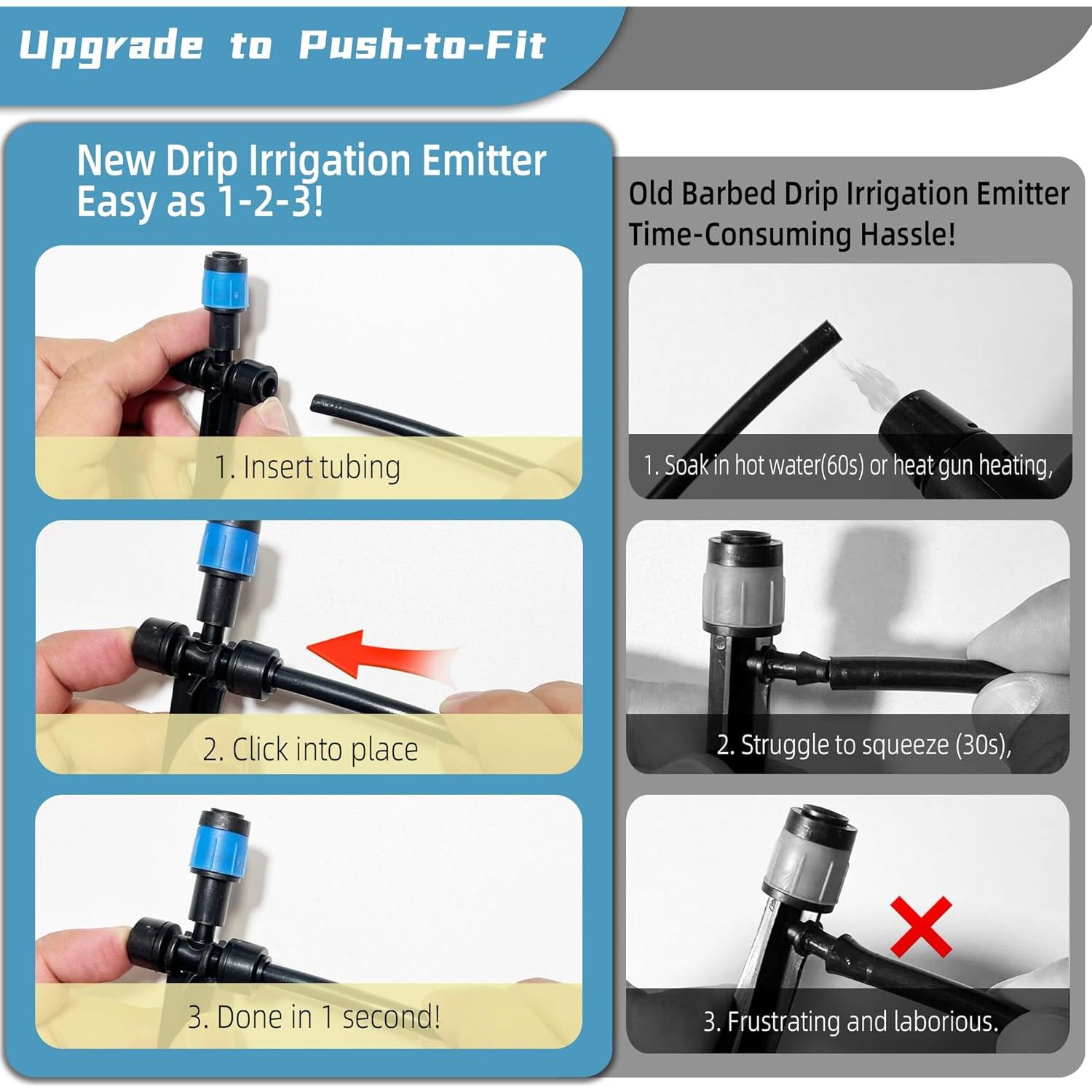 20 Emisores de Goteo Spalolen Push-Fit Ajustables 1/4"