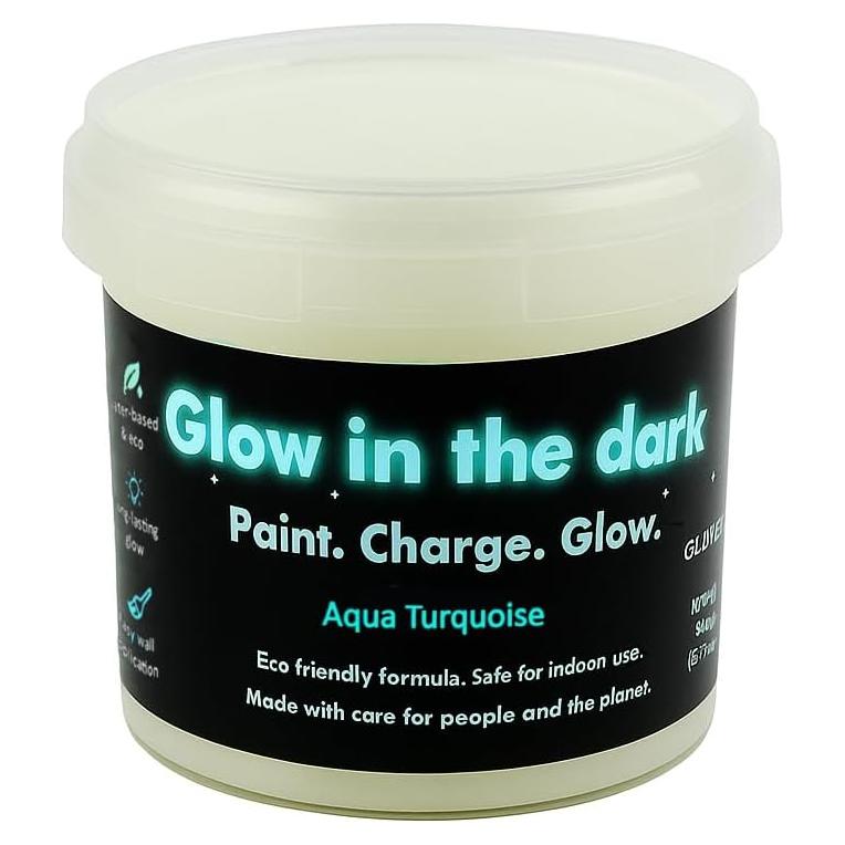 Pintura Fosforescente Procart Turquesa Aqua 100 g Brilla en la Oscuridad