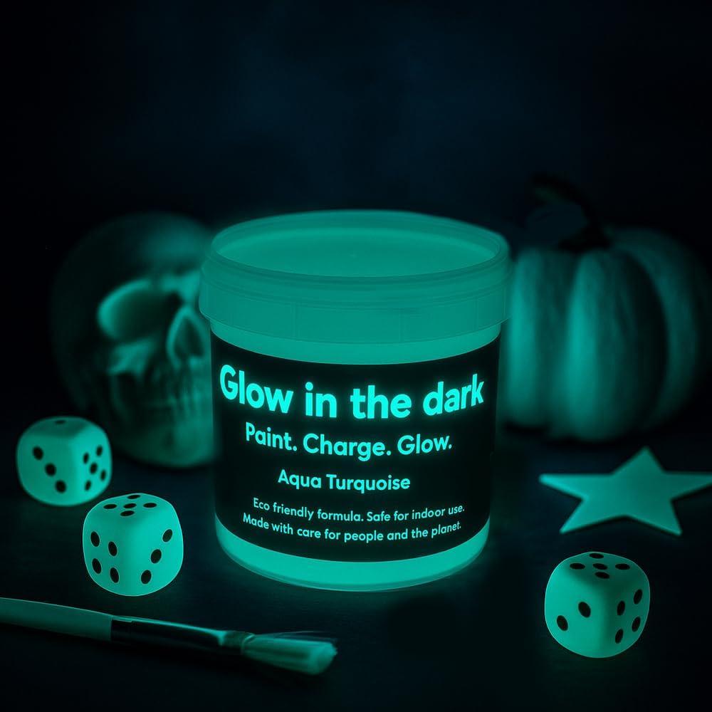 Pintura Fosforescente Procart Turquesa Aqua 100 g Brilla en la Oscuridad