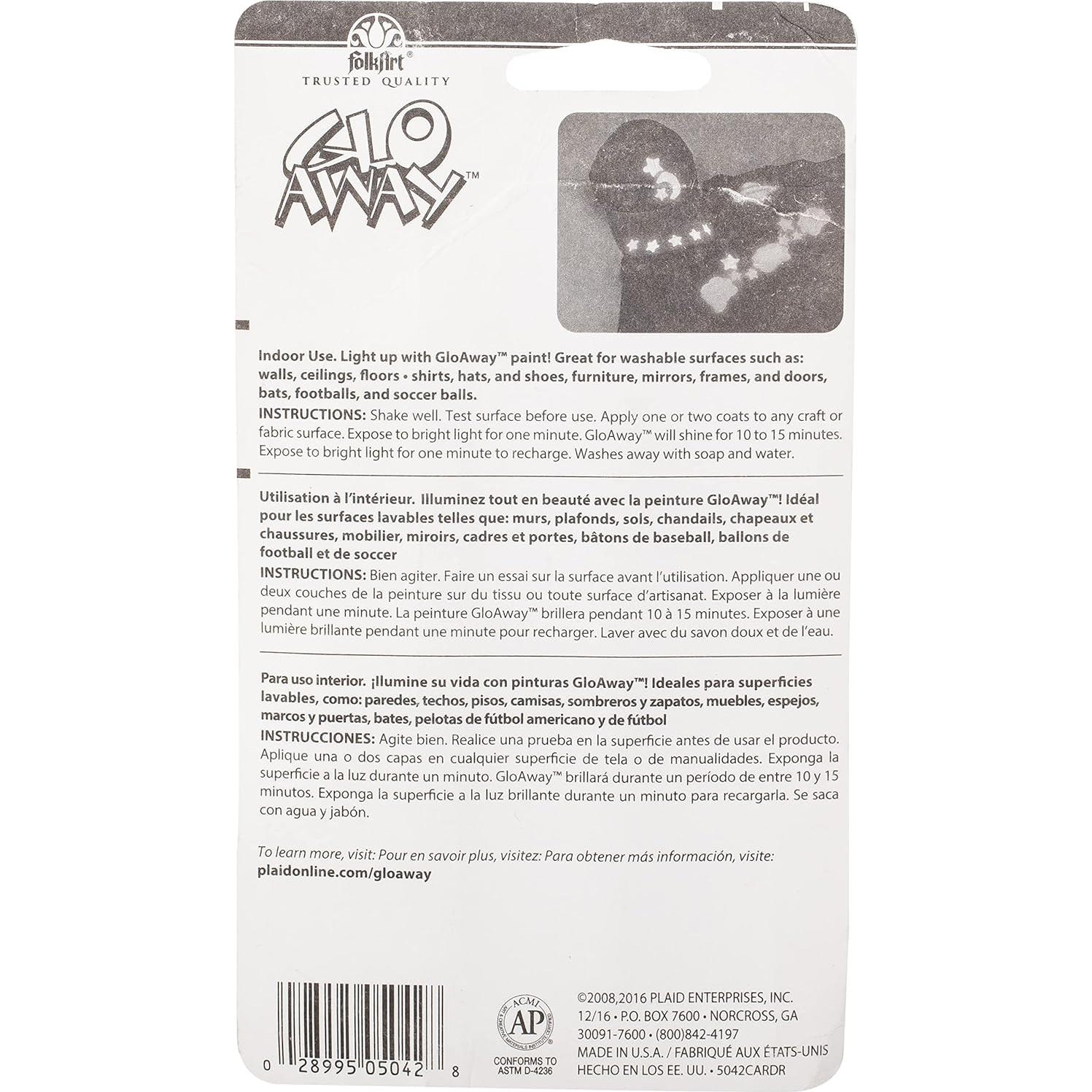 Pintura Acrílica Lavable Glo-Away Plaid 5042 118ml Blanco Brillante