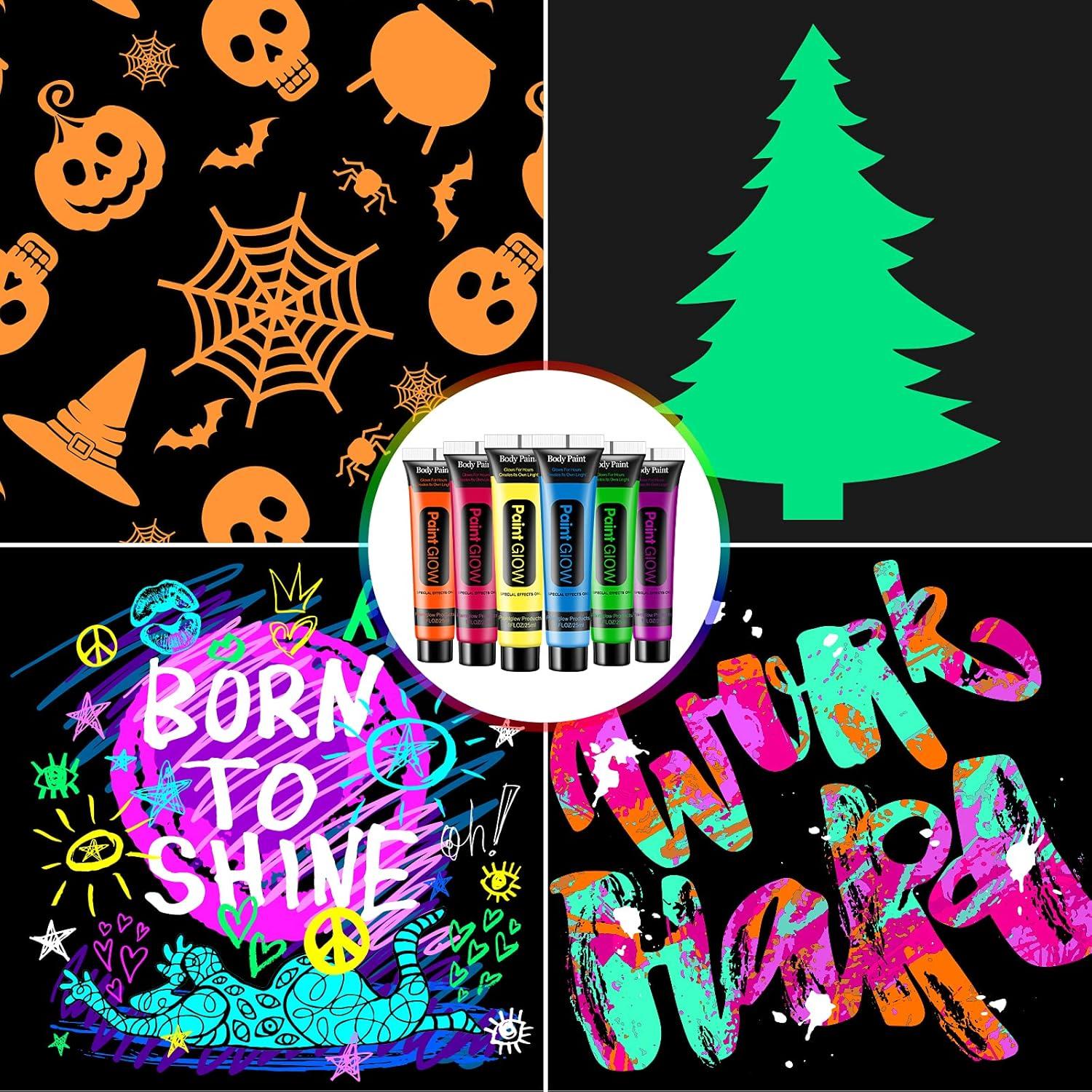 Pintura Corporal Luminosa NewWay UV 1 FL.Oz 24 Piezas 6 Colores