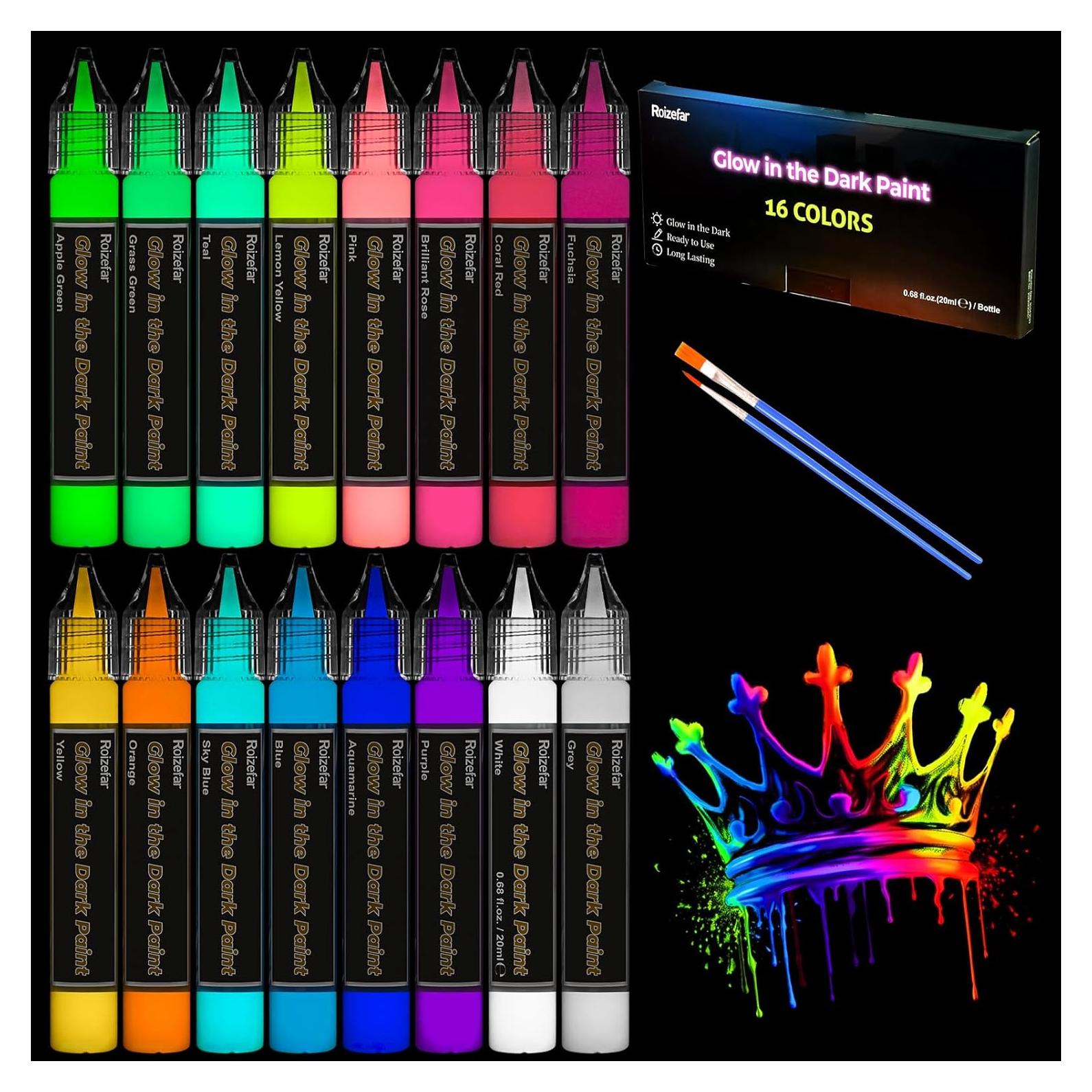 Pintura Acrílica Brillante Roizefar 16 Colores 20 ml para Tela