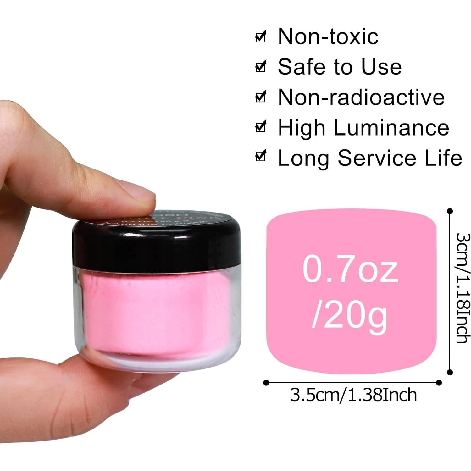 Polvo Pigmento Luminiscente SEISSO 120g 6 Colores para Manualidades