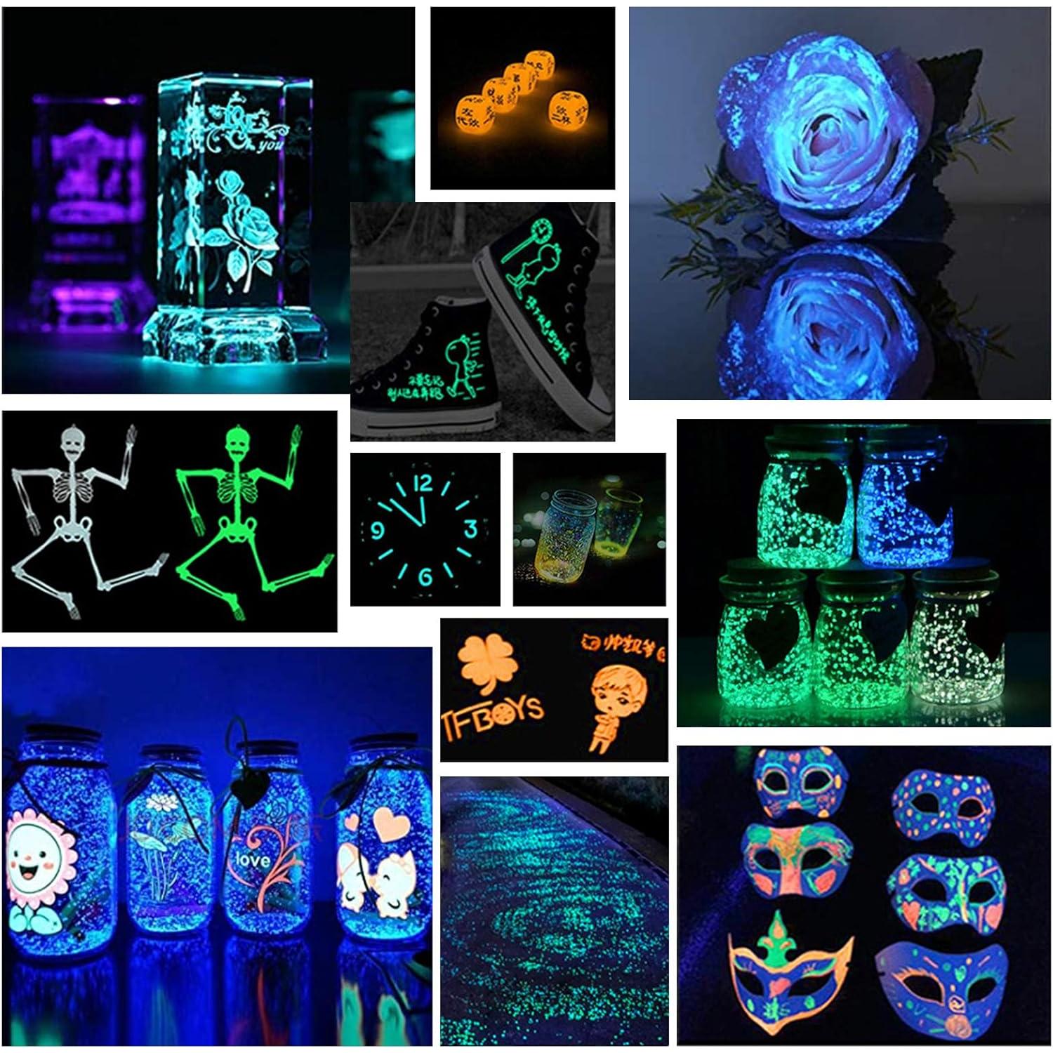 Polvo Pigmento Luminiscente SEISSO 120g 6 Colores para Manualidades