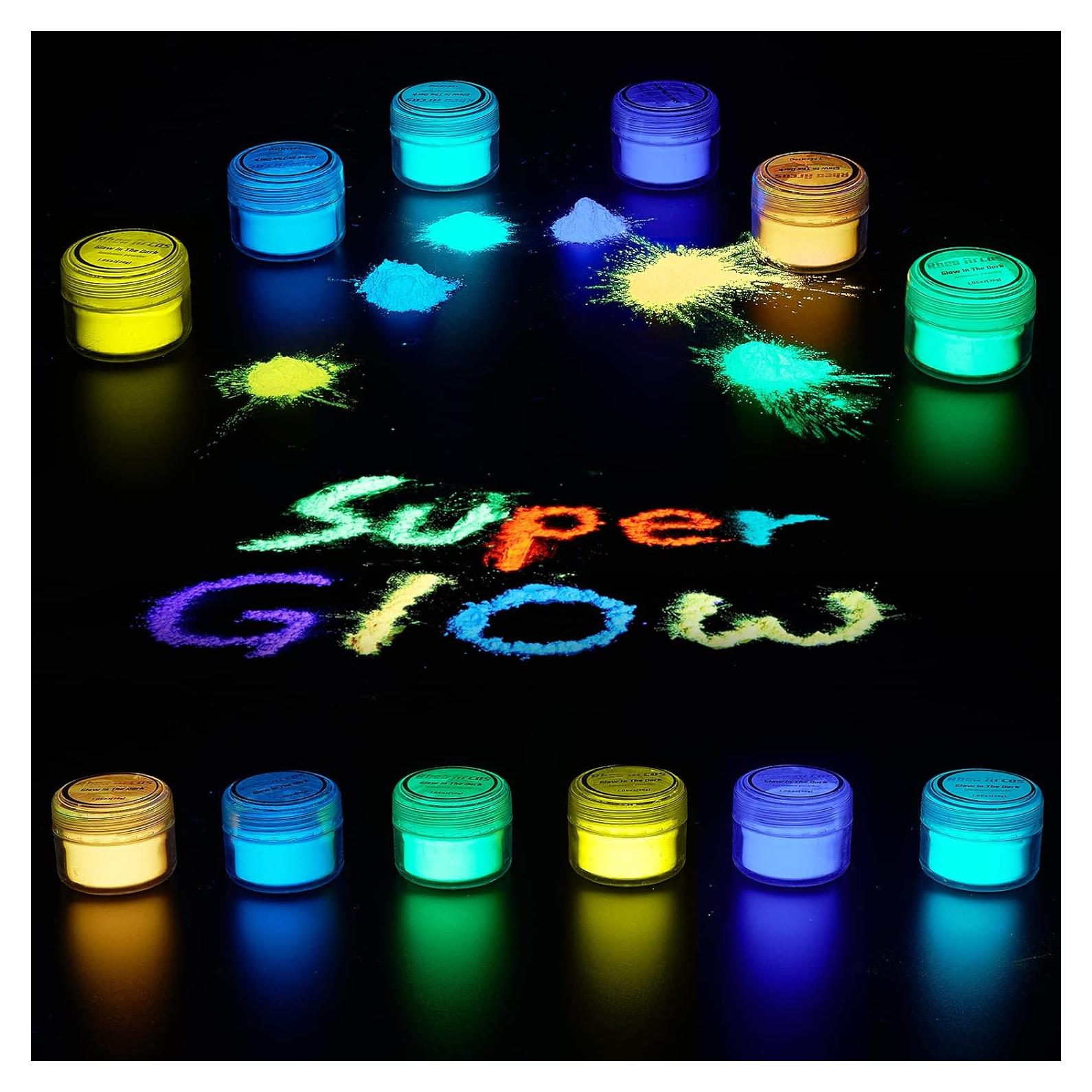 Polvo que Brilla en la Oscuridad Rhea Arcas 180g 6 Colores