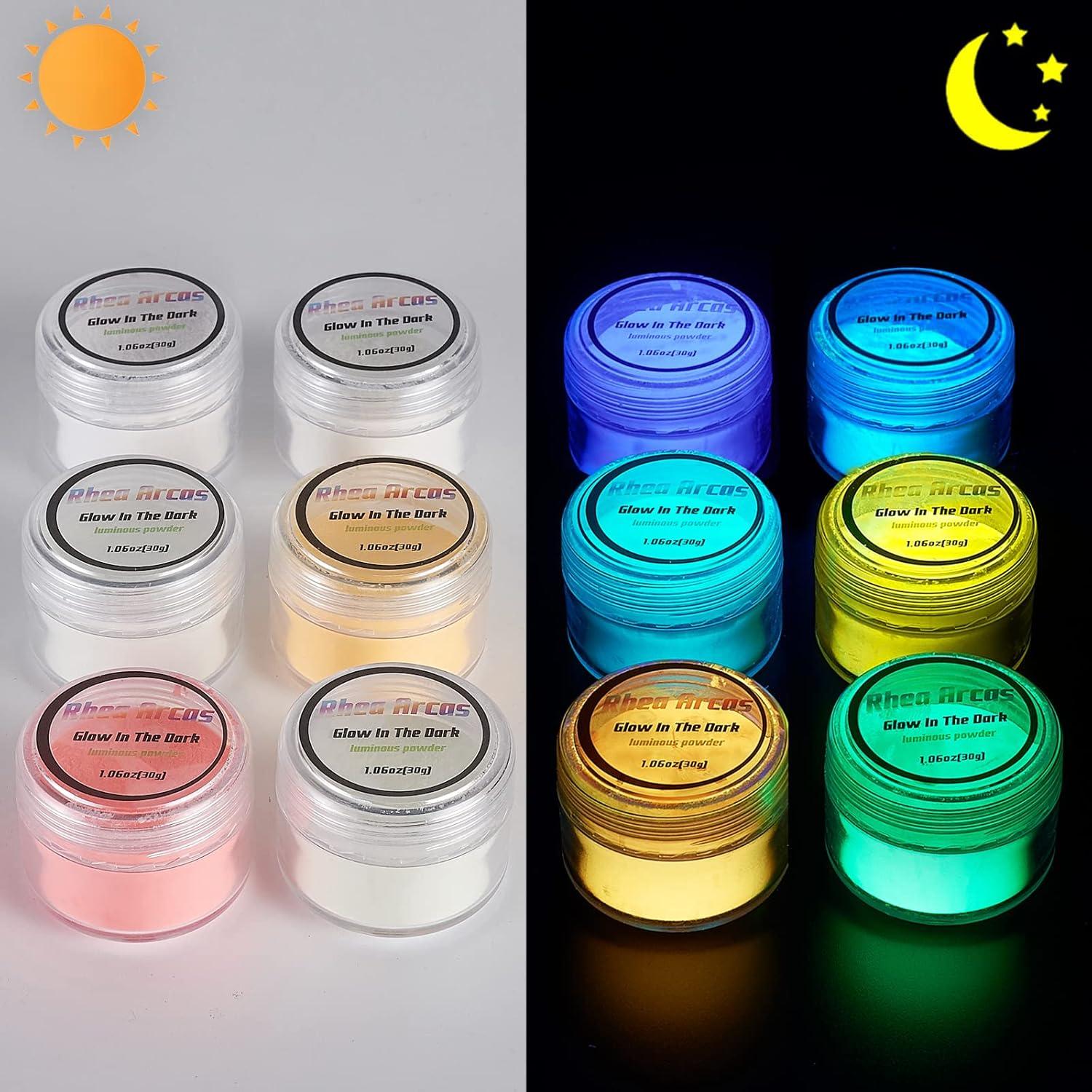 Polvo que Brilla en la Oscuridad Rhea Arcas 180g 6 Colores