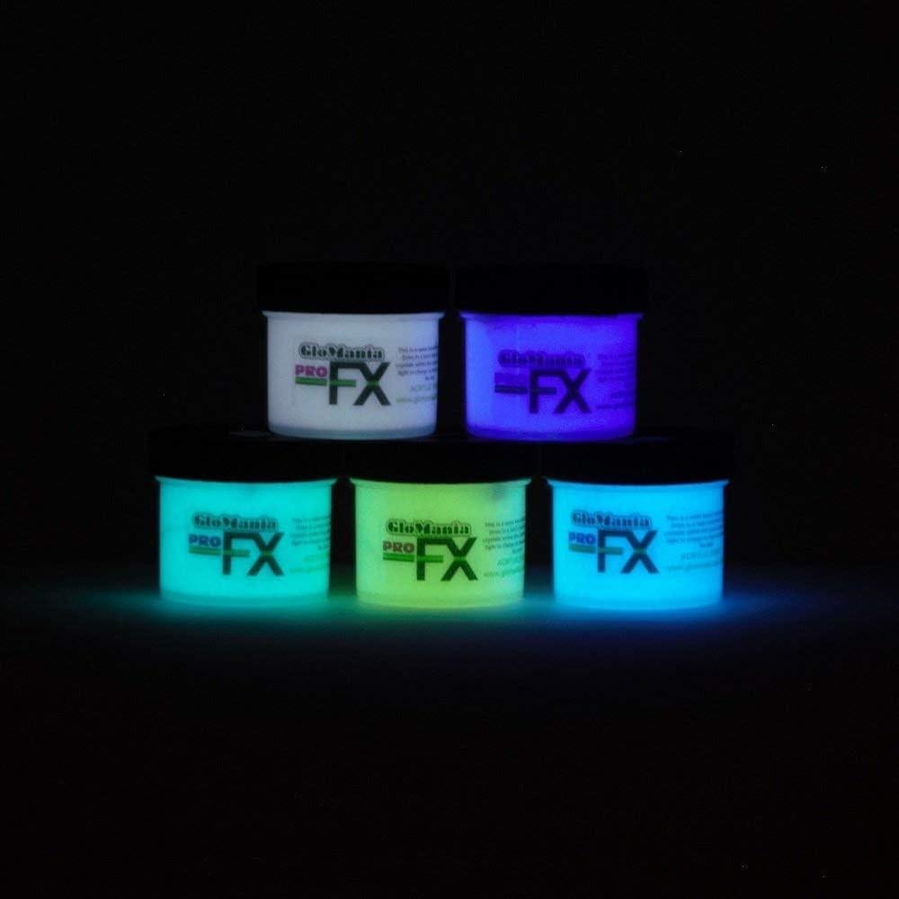 Set de 5 pinturas acrílicas que brillan en la oscuridad Glomania