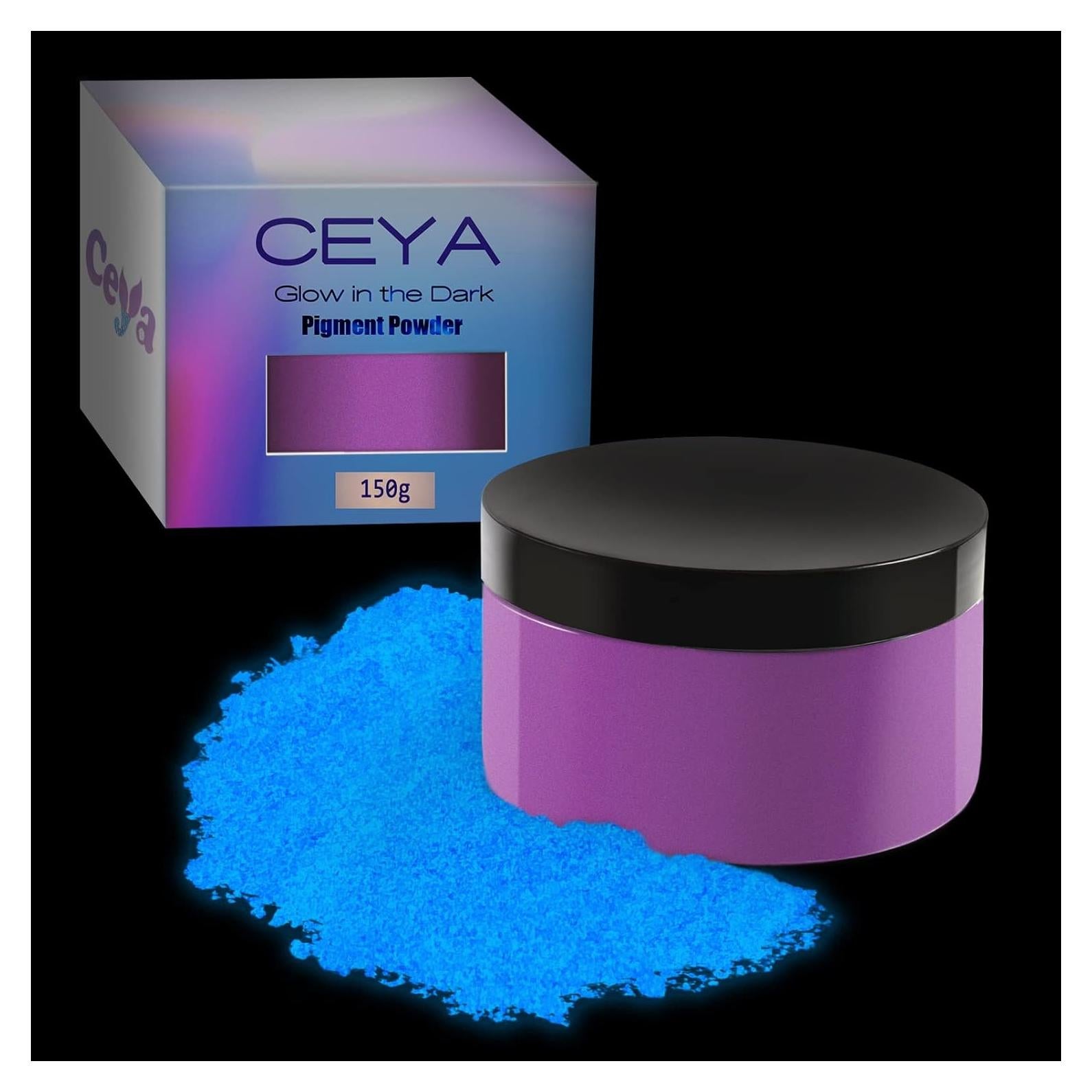 Polvo Brillante Morado Fluorescente Ceya 150g para Manualidades