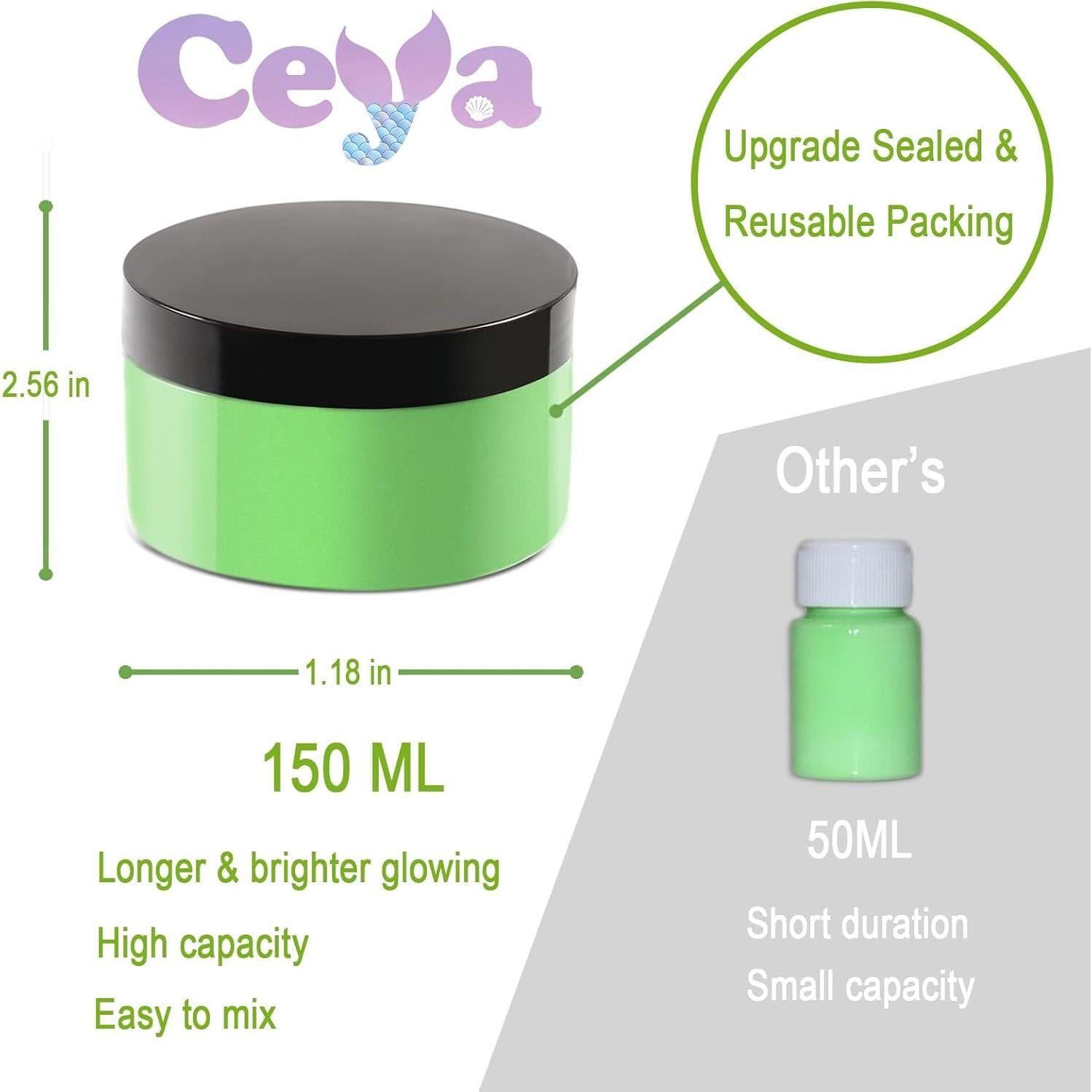 Polvo Brillante Morado Fluorescente Ceya 150g para Manualidades