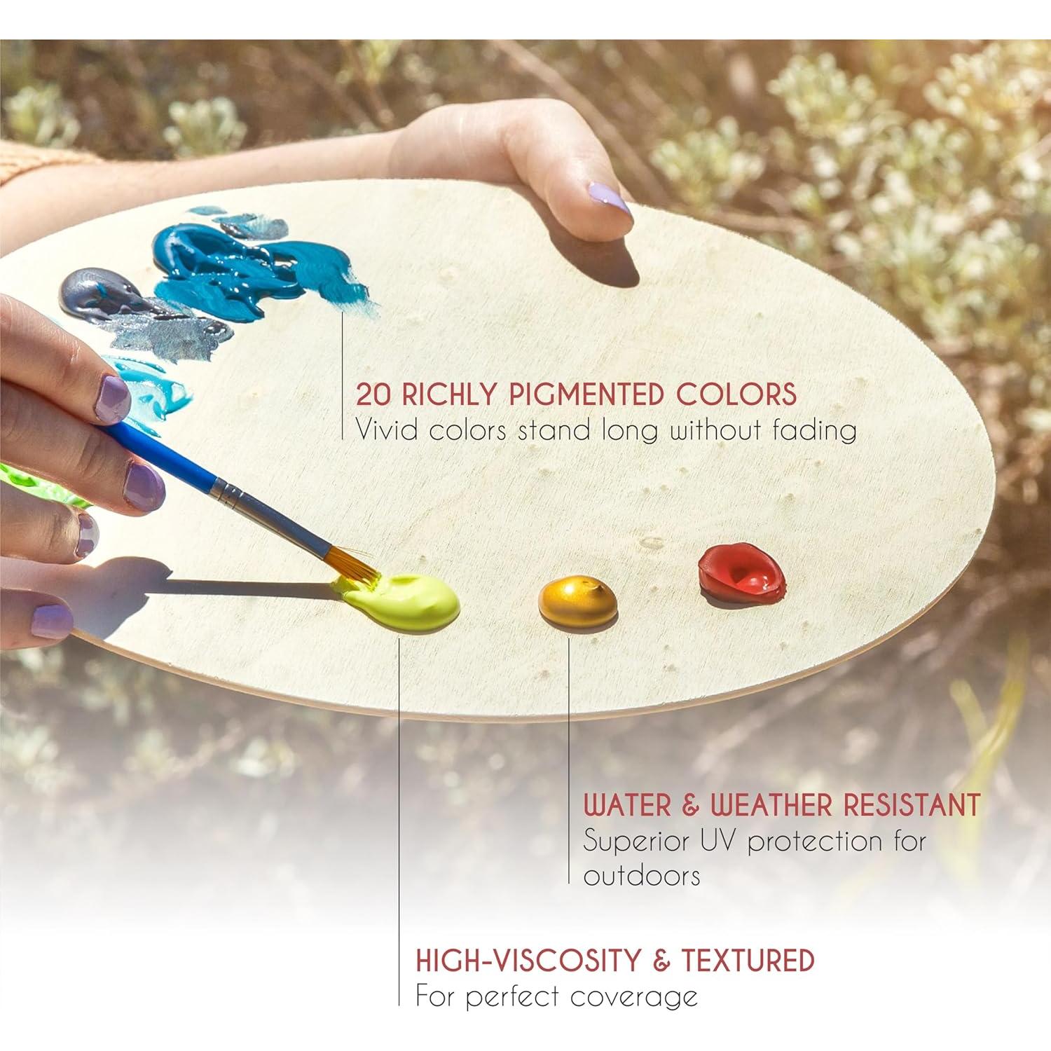 Juego de Pintura Acrílica para Exteriores Zenacolor - 20 Tubos 59 ml