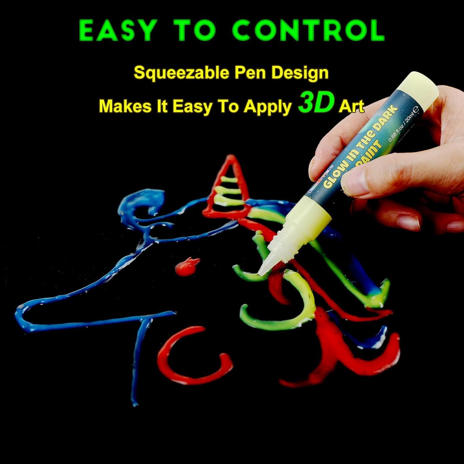 Pintura Acrílica que Brilla en la Oscuridad FansArriche 12 Colores 20ml