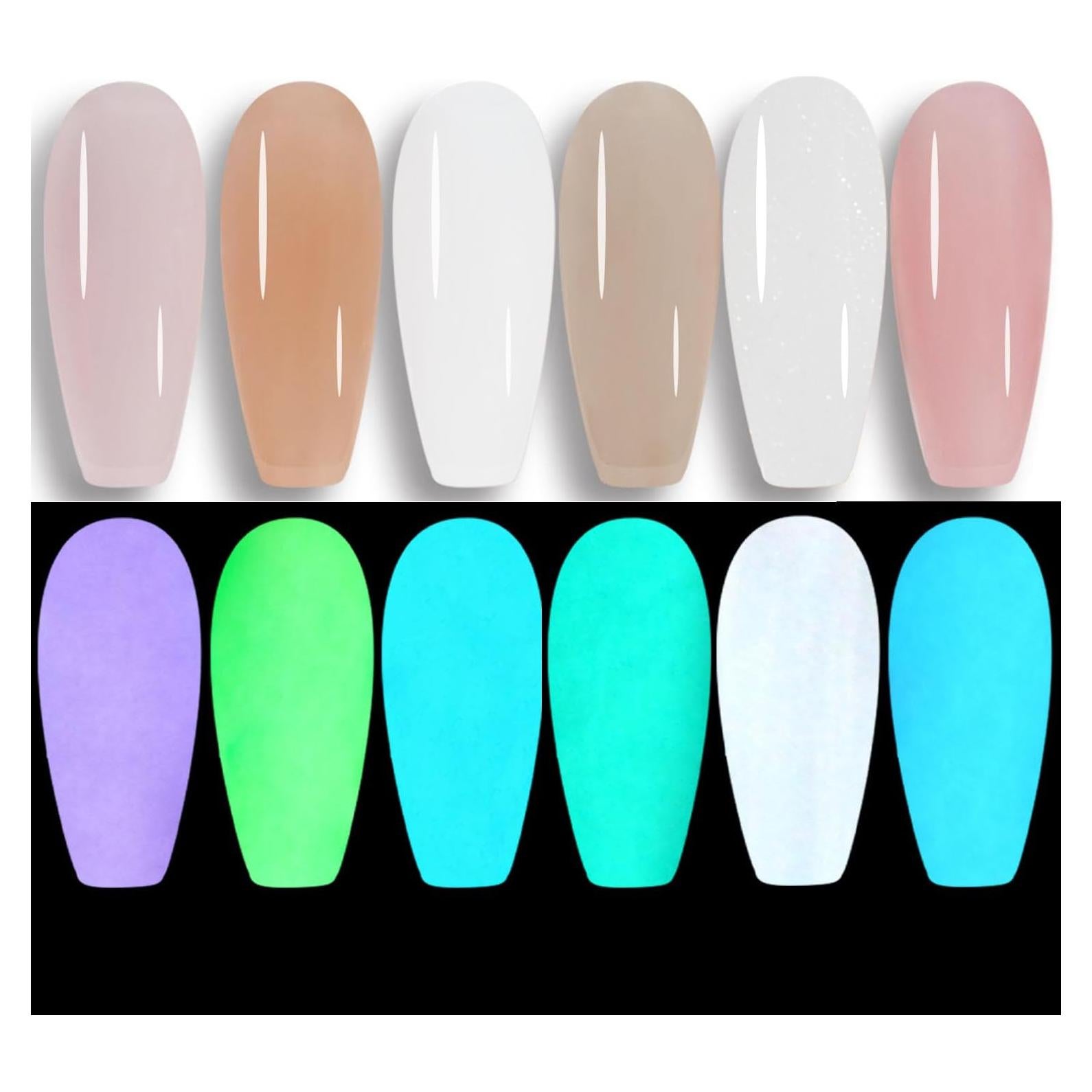 Set de Esmalte en Gel OUMISAYA 6 Colores Brillan en la Oscuridad