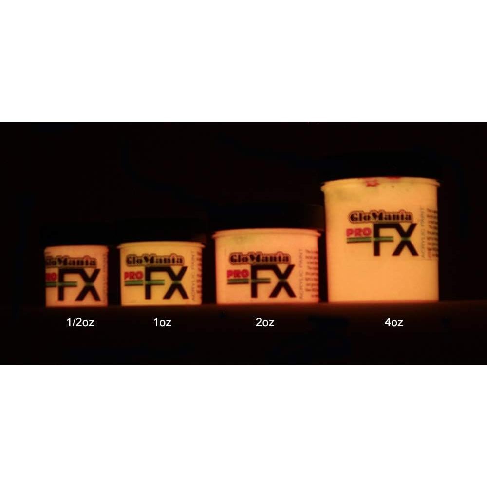 Pintura Acrílica Naranja Brillante Glomania 28g UV y Brilla en la Oscuridad